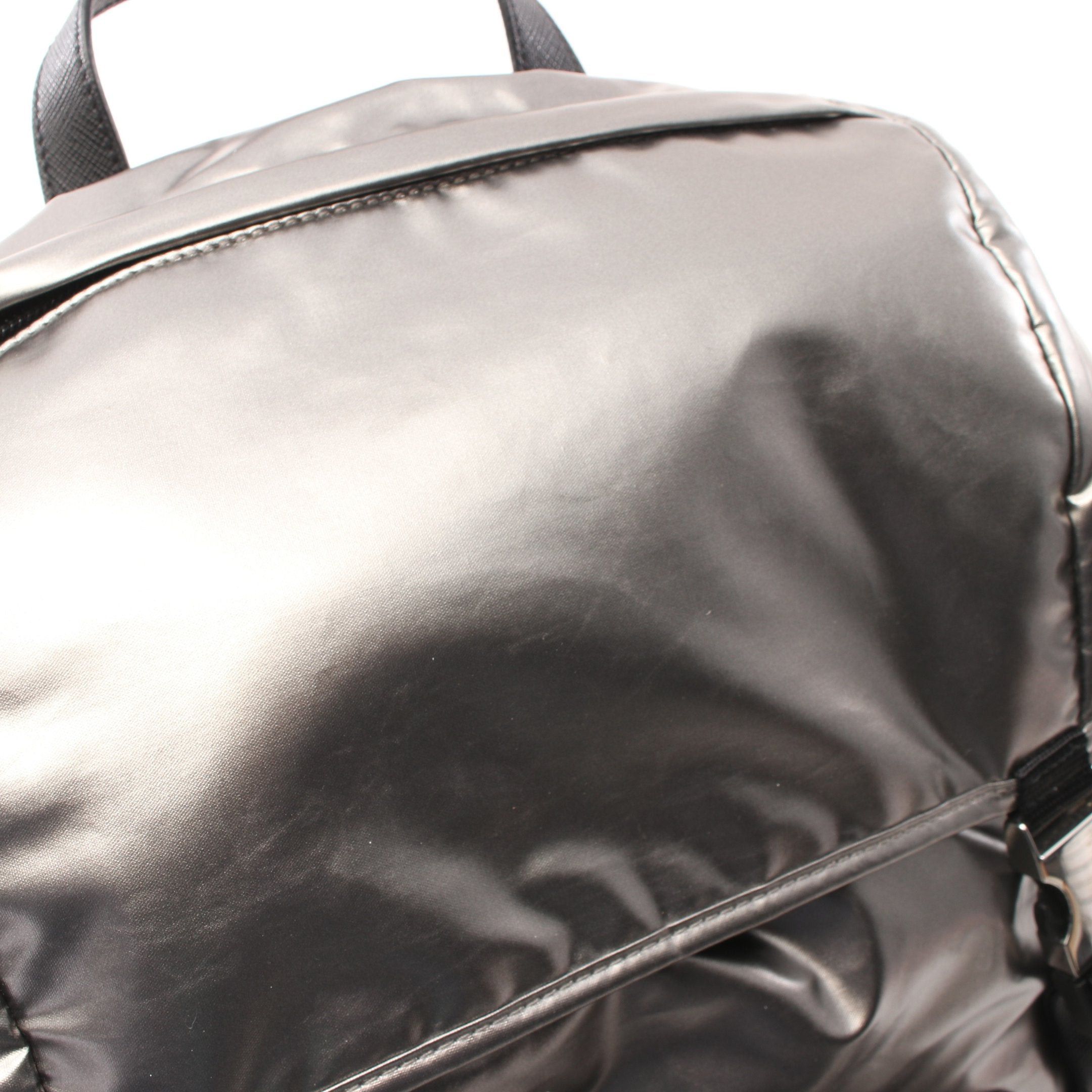 Prada Prada Backpack Rucksack Coated Canvas Saffiano Leather Silver Size ONE SIZE - 10 Thumbnail