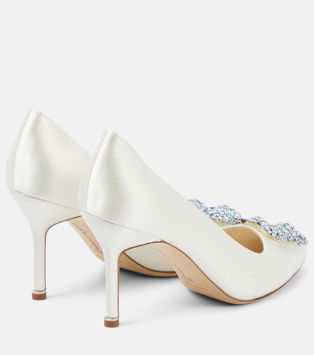 Manolo Blahnik Bridal Hangisi 90 embellished satin pumps Size US 10 / IT 40 - 3 Thumbnail