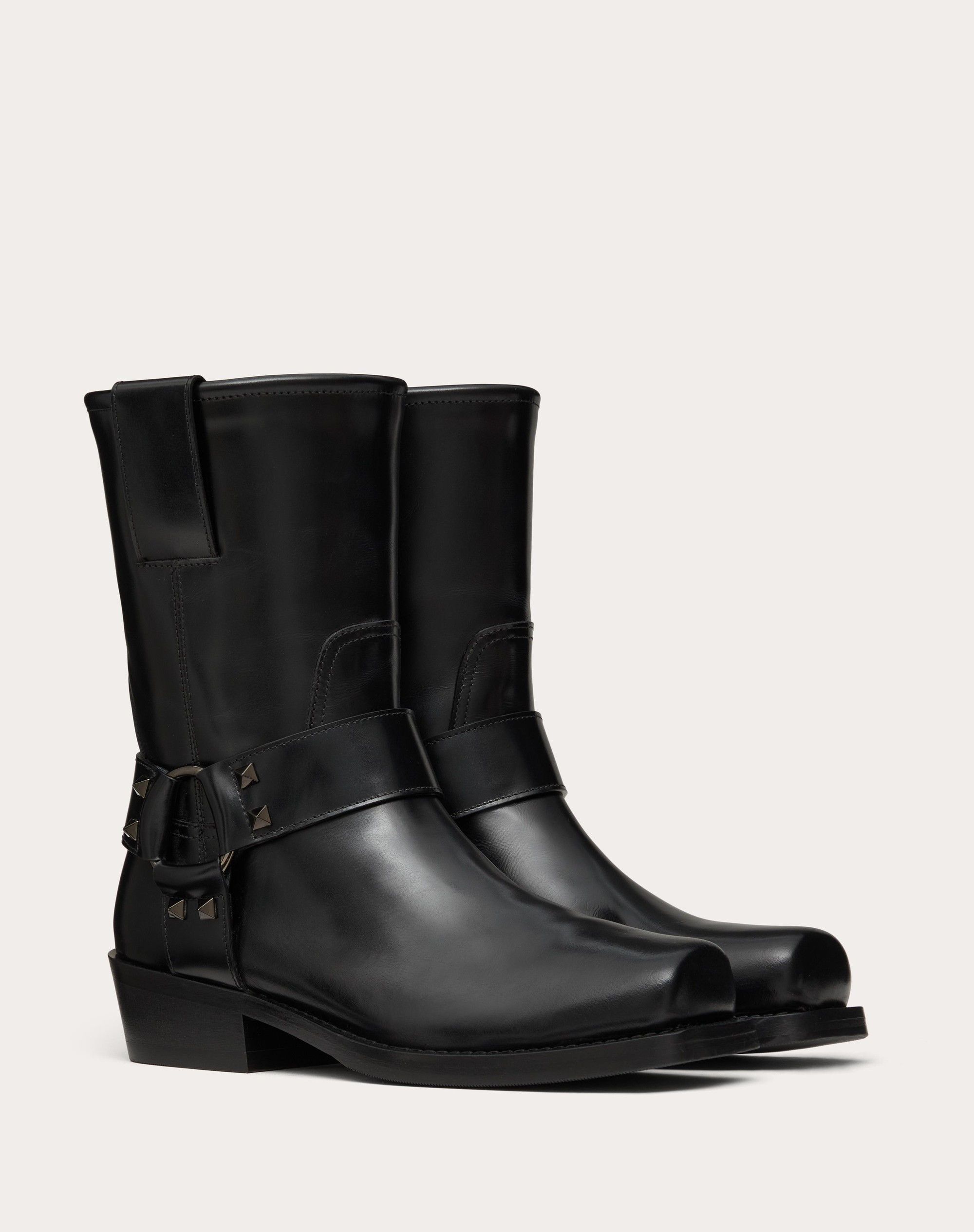 Valentino Short Rockstud Calfskin Biker Boot 40mm Size US 7 / IT 37 - 2 Thumbnail