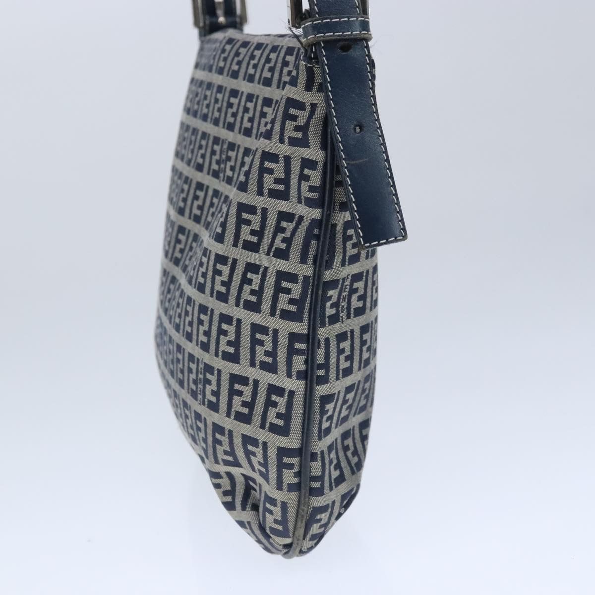 Fendi Zucchino Navy Canvas Shoulder Bag (Pre-Owned) Size ONE SIZE - 3 Thumbnail