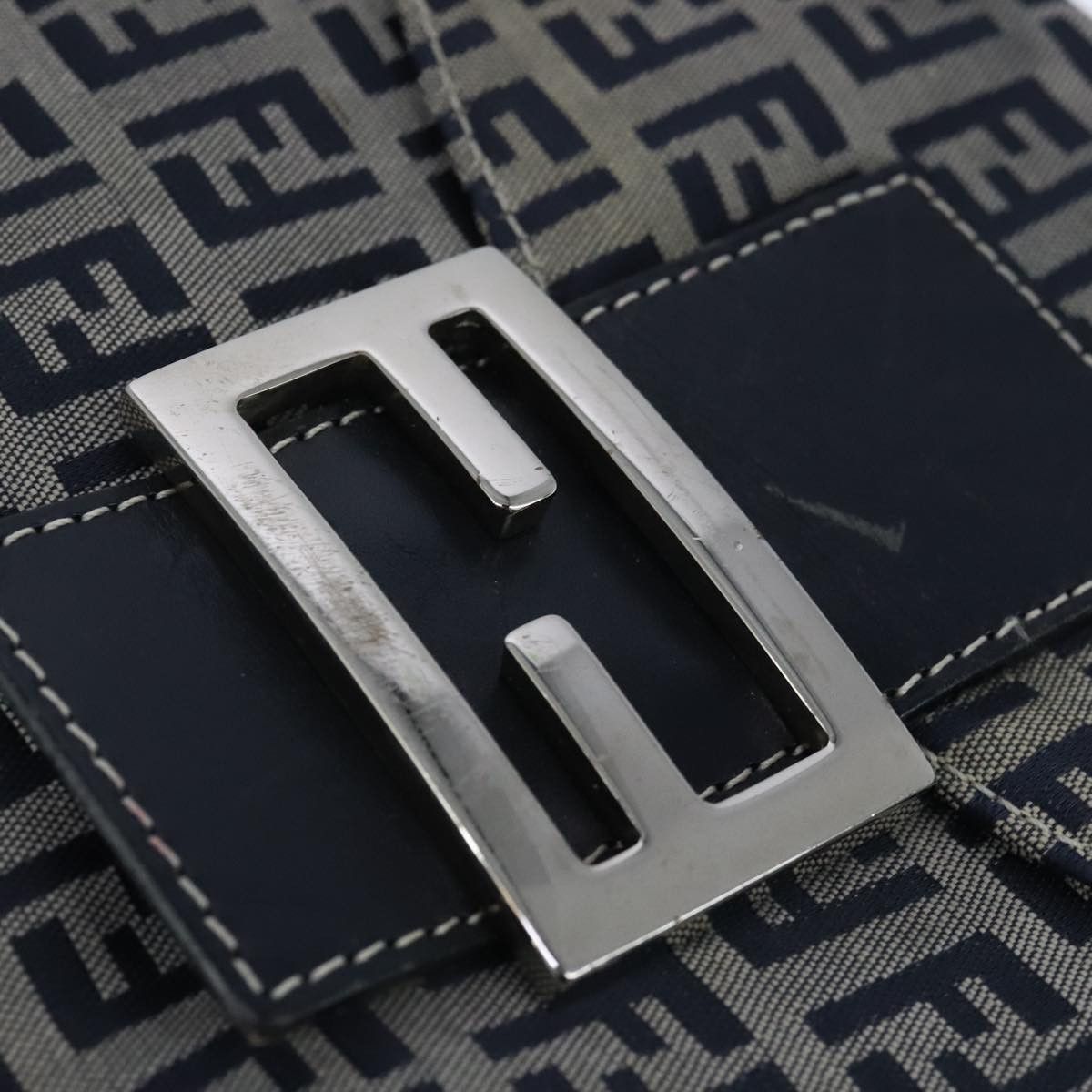 Fendi Zucchino Navy Canvas Shoulder Bag (Pre-Owned) Size ONE SIZE - 12 Thumbnail