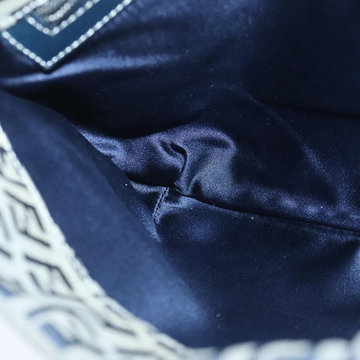 Fendi Zucchino Navy Canvas Shoulder Bag (Pre-Owned) Size ONE SIZE - 19 Thumbnail