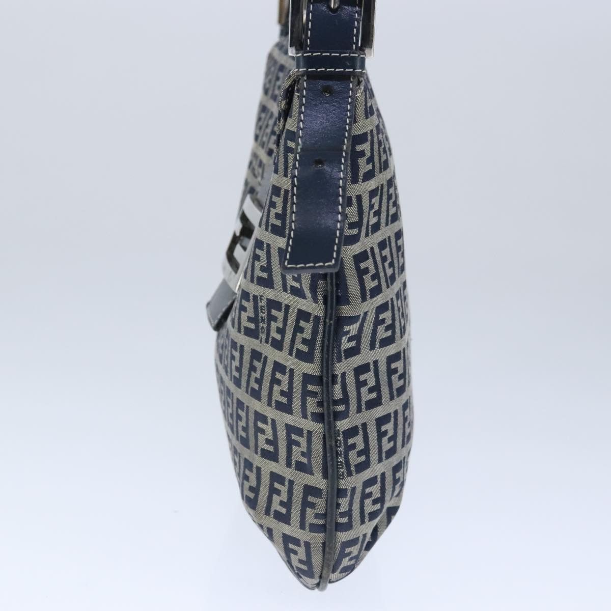 Fendi Zucchino Navy Canvas Shoulder Bag (Pre-Owned) Size ONE SIZE - 4 Thumbnail