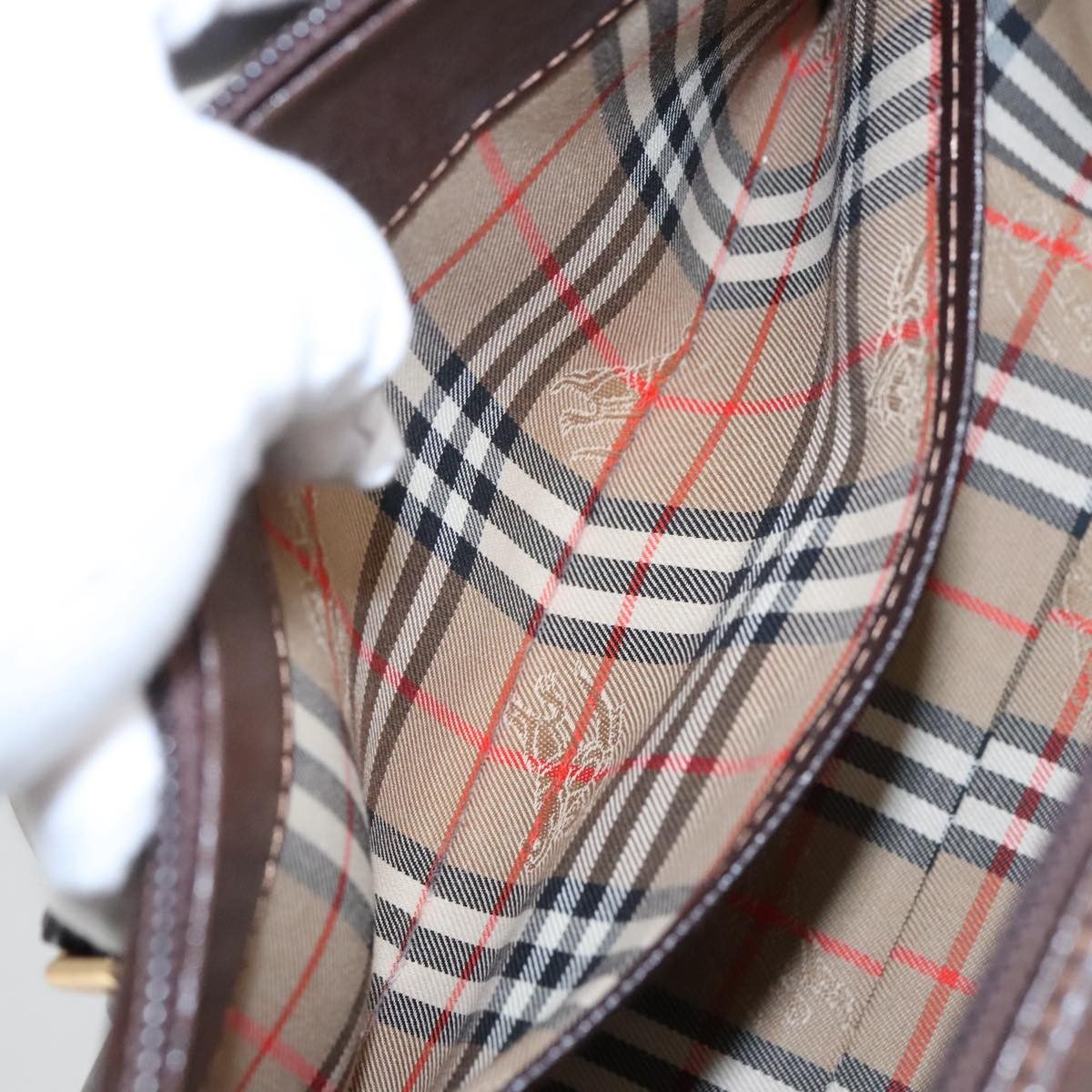 Burberry Nova Check Brown Leather Handbag (Pre-Owned) Size ONE SIZE - 20 Thumbnail