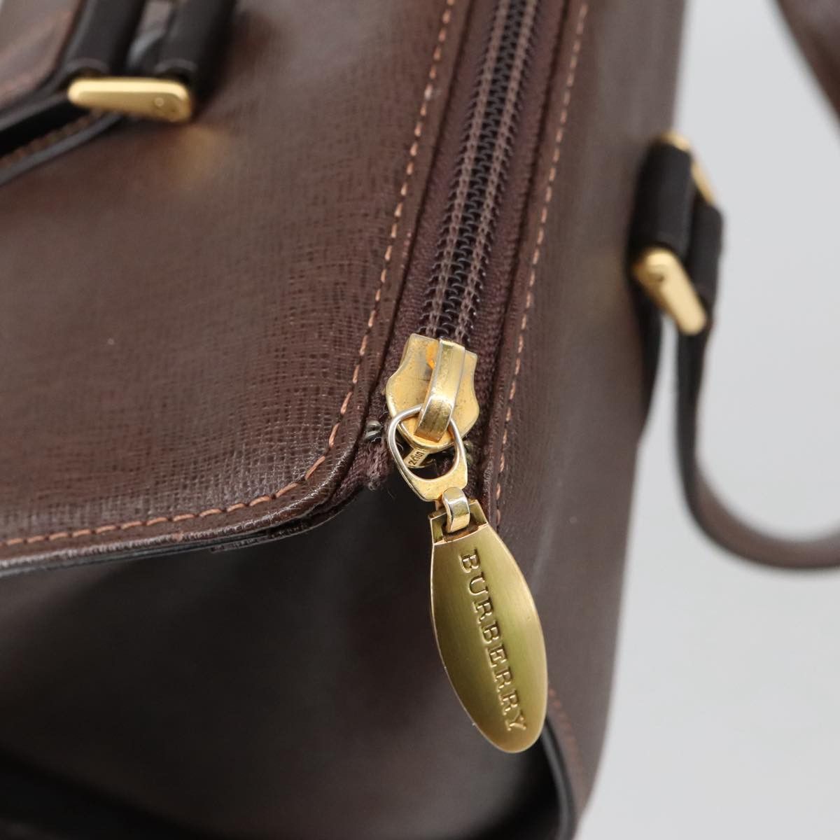 Burberry Nova Check Brown Leather Handbag (Pre-Owned) Size ONE SIZE - 12 Thumbnail