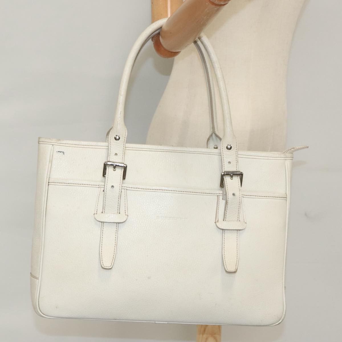 Burberry White Leather Tote Bag (Pre-Owned) Size ONE SIZE - 17 Thumbnail