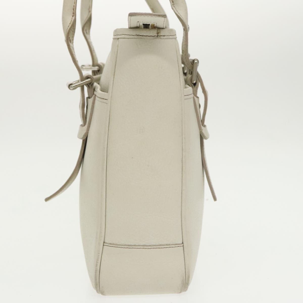 Burberry White Leather Tote Bag (Pre-Owned) Size ONE SIZE - 3 Thumbnail