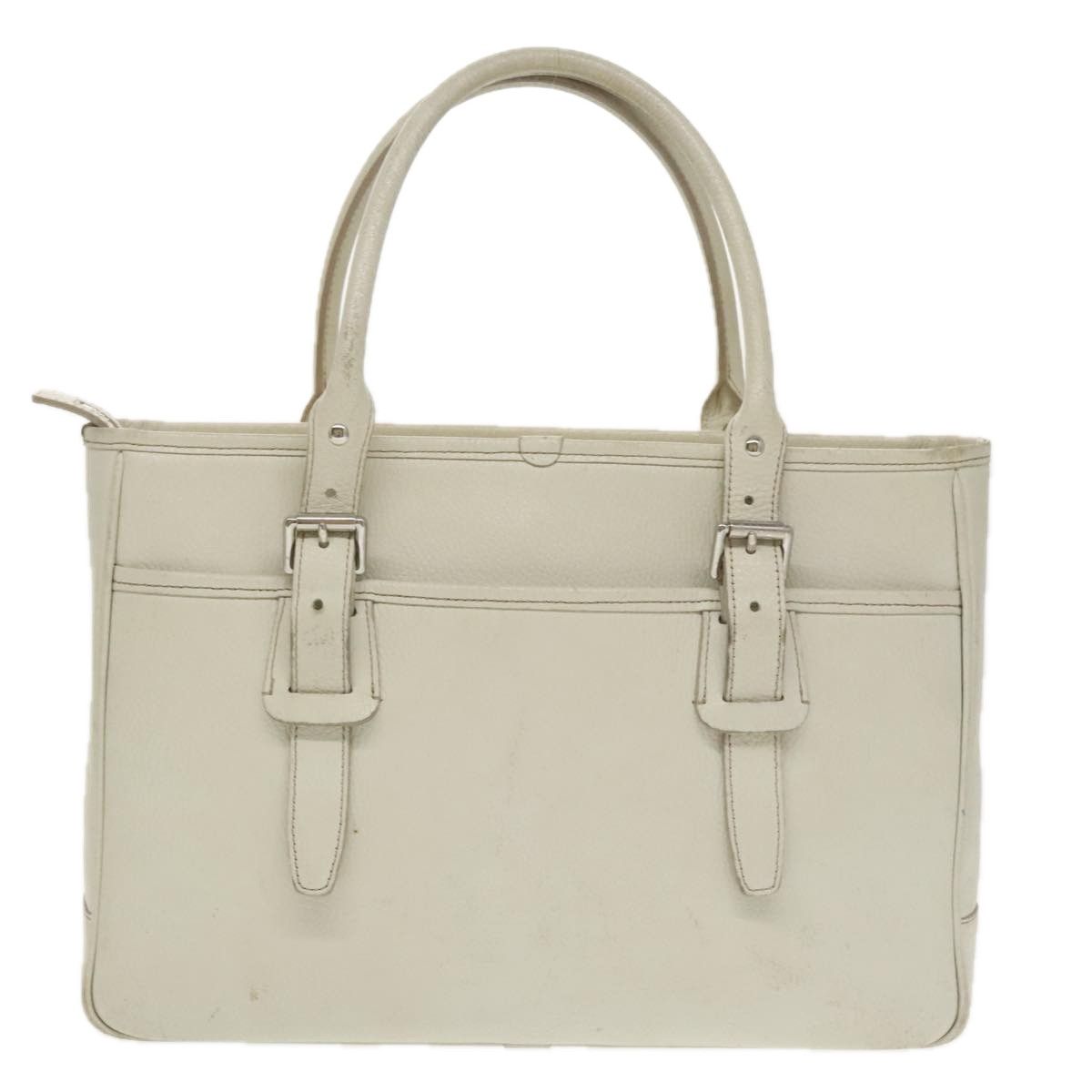 Burberry White Leather Tote Bag (Pre-Owned) Size ONE SIZE - 2 Thumbnail