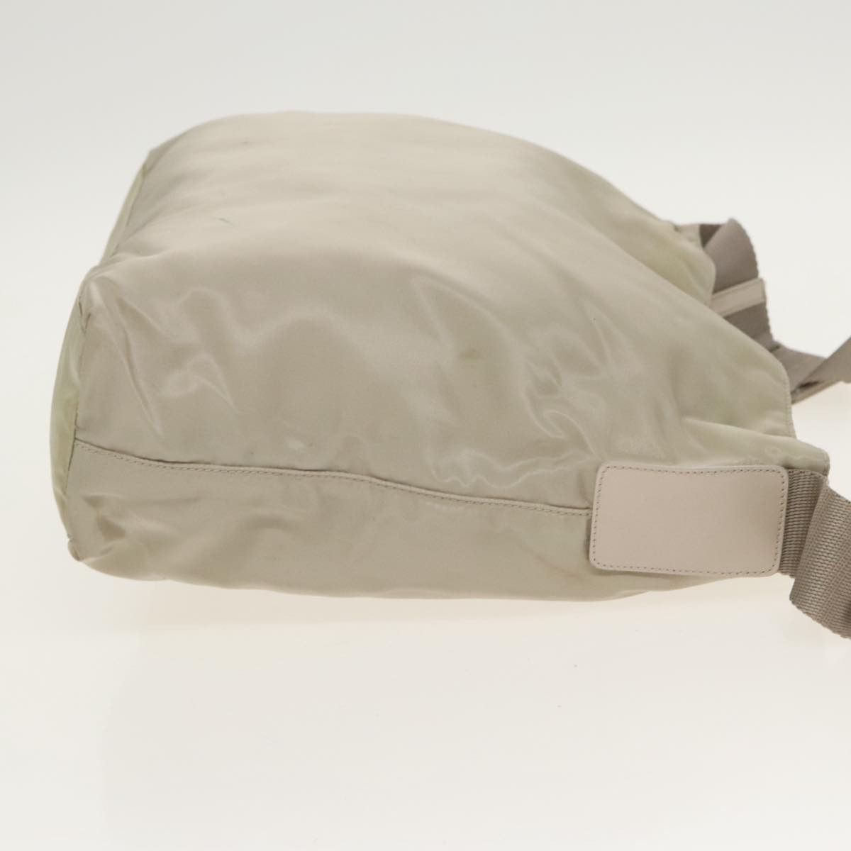 Prada Triangle Logo Beige Polyester Shoulder Bag (Pre-Owned) Size ONE SIZE - 4 Thumbnail