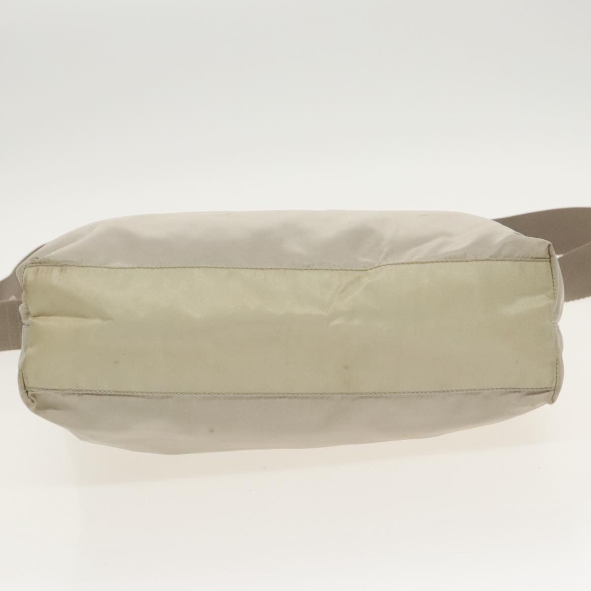Prada Triangle Logo Beige Polyester Shoulder Bag (Pre-Owned) Size ONE SIZE - 9 Thumbnail
