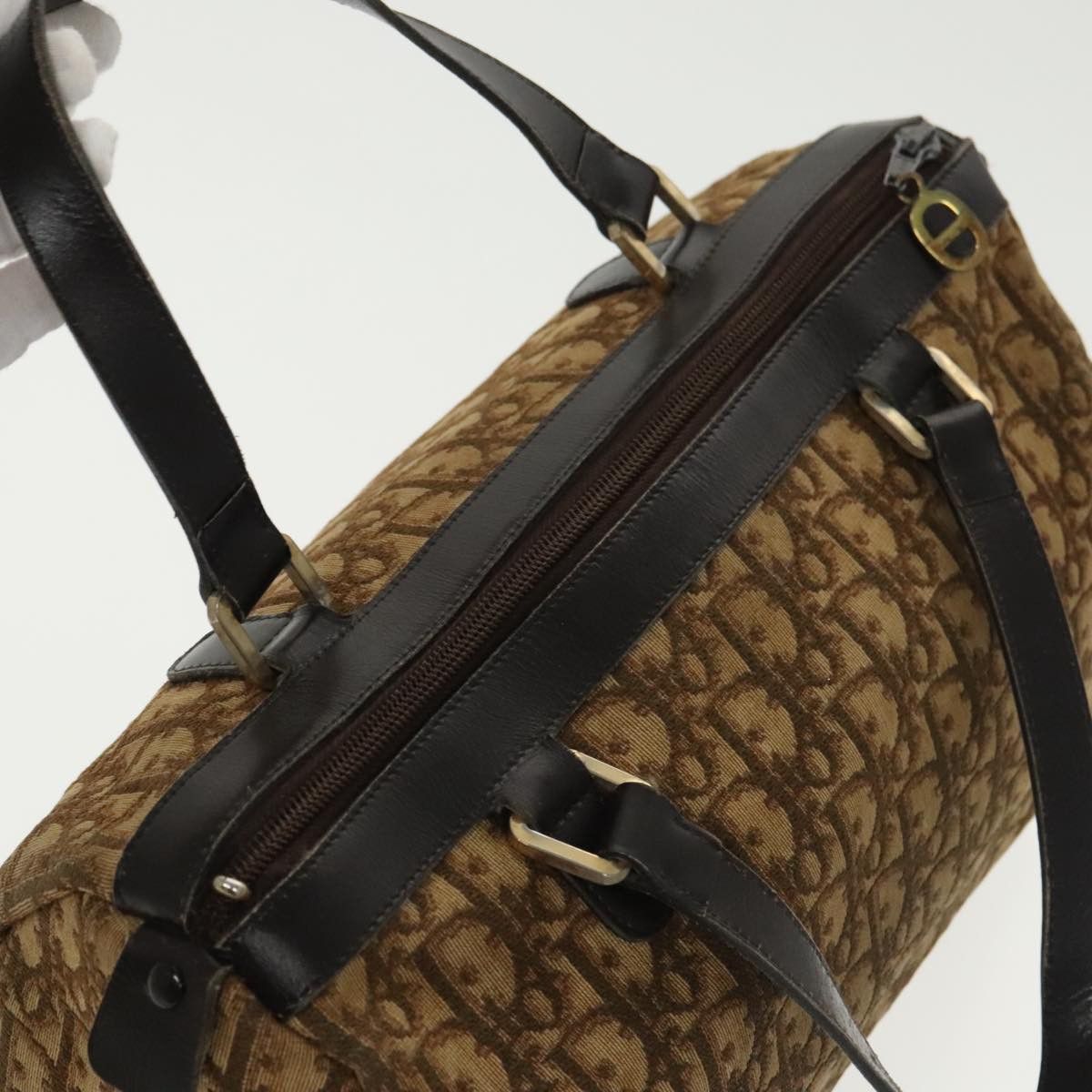 Dior Trotter Brown Canvas Handbag (Pre-Owned) Size ONE SIZE - 6 Thumbnail