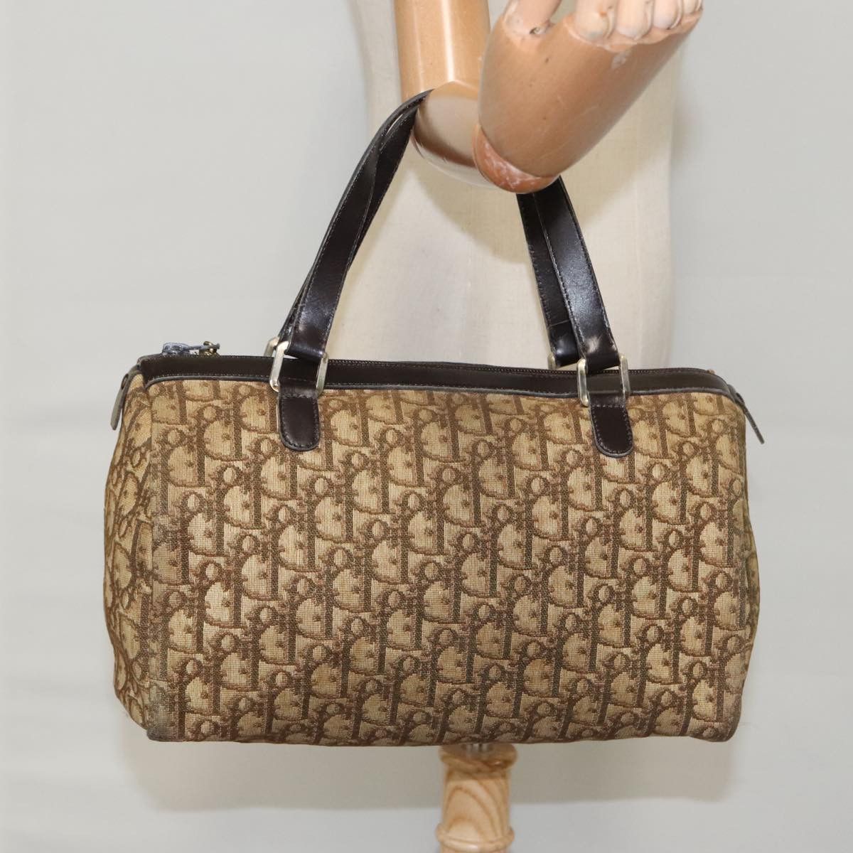 Dior Trotter Brown Canvas Handbag (Pre-Owned) Size ONE SIZE - 19 Thumbnail