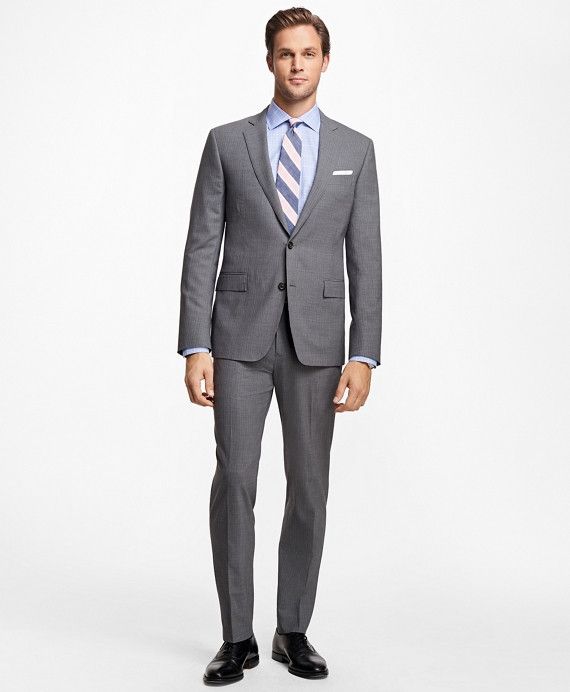 Brooks Brothers Regent Fit BrooksCool Stripe Suit Grey Size 40R - 7 Thumbnail