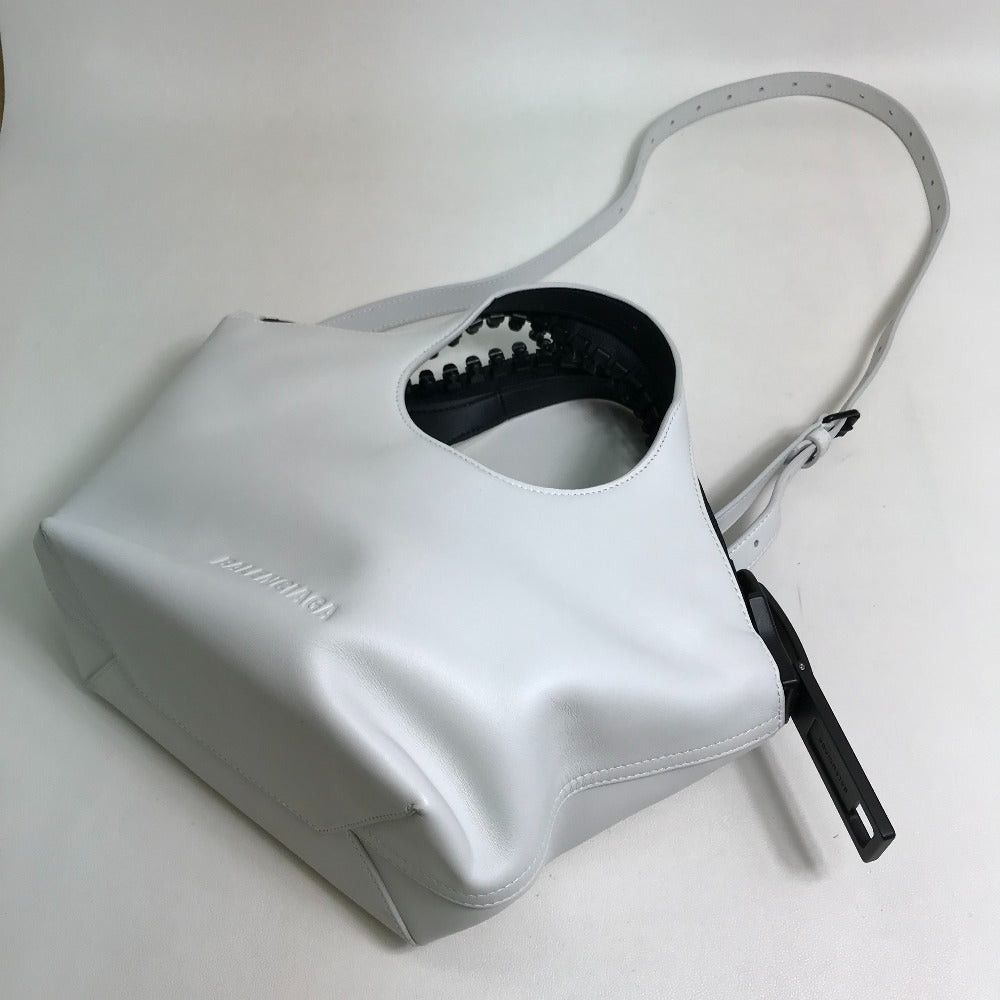 Balenciaga Balenciaga 661854 Megazip Briefcase 2 Way Bag Shoulder Handbag Leather Women White/Black Size ONE SIZE - 4 Thumbnail