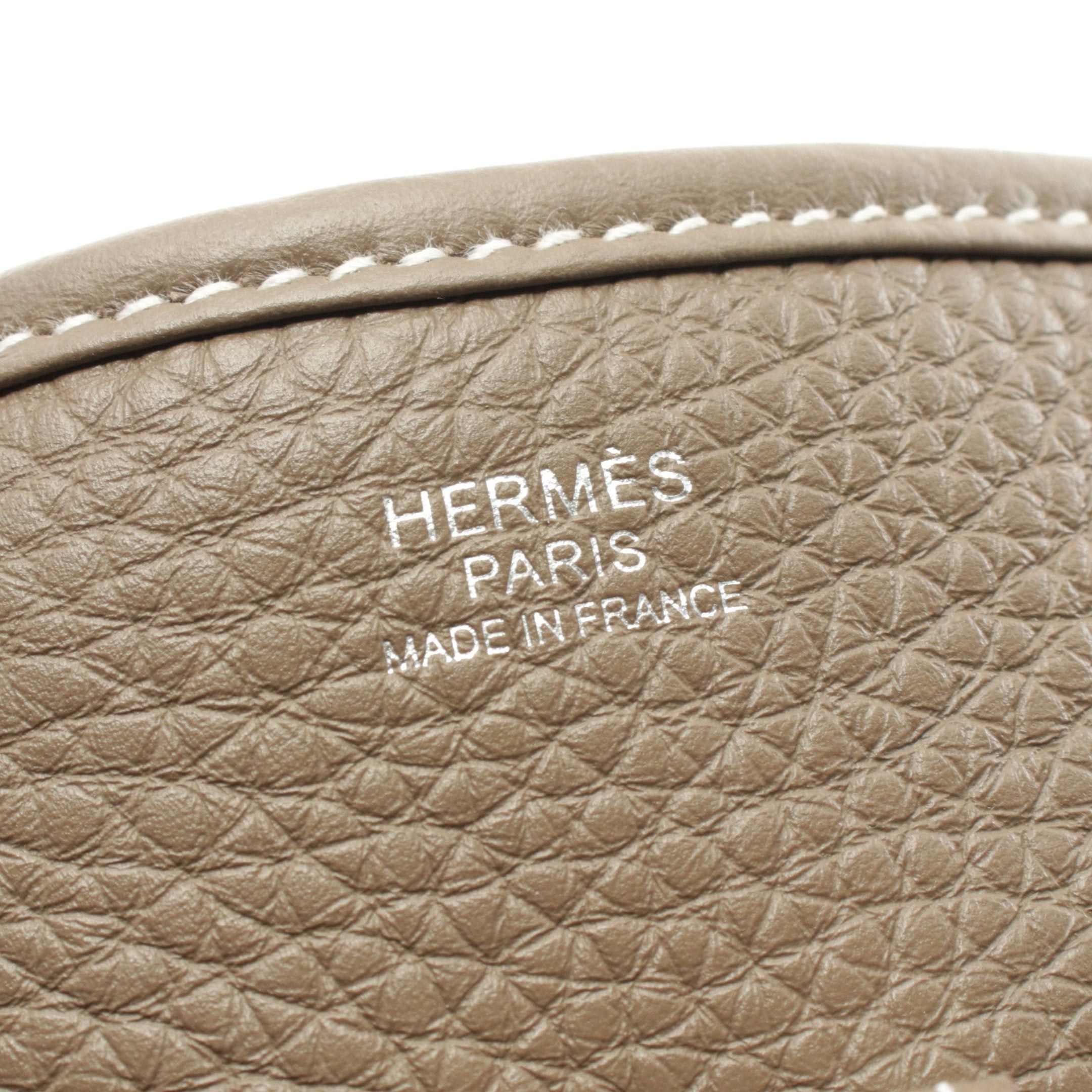 Hermes Hermes Evelyn 3 Troyes Pm Etoupe Shoulder Bag Clemence Leather Gray Brown Silver Hardware Double Engraved Size ONE SIZE - 4 Thumbnail