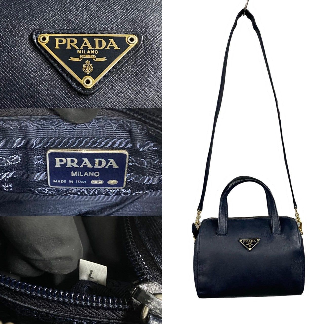 Prada Prada Shoulder Bag Blue Leather Size ONE SIZE - 2 Thumbnail