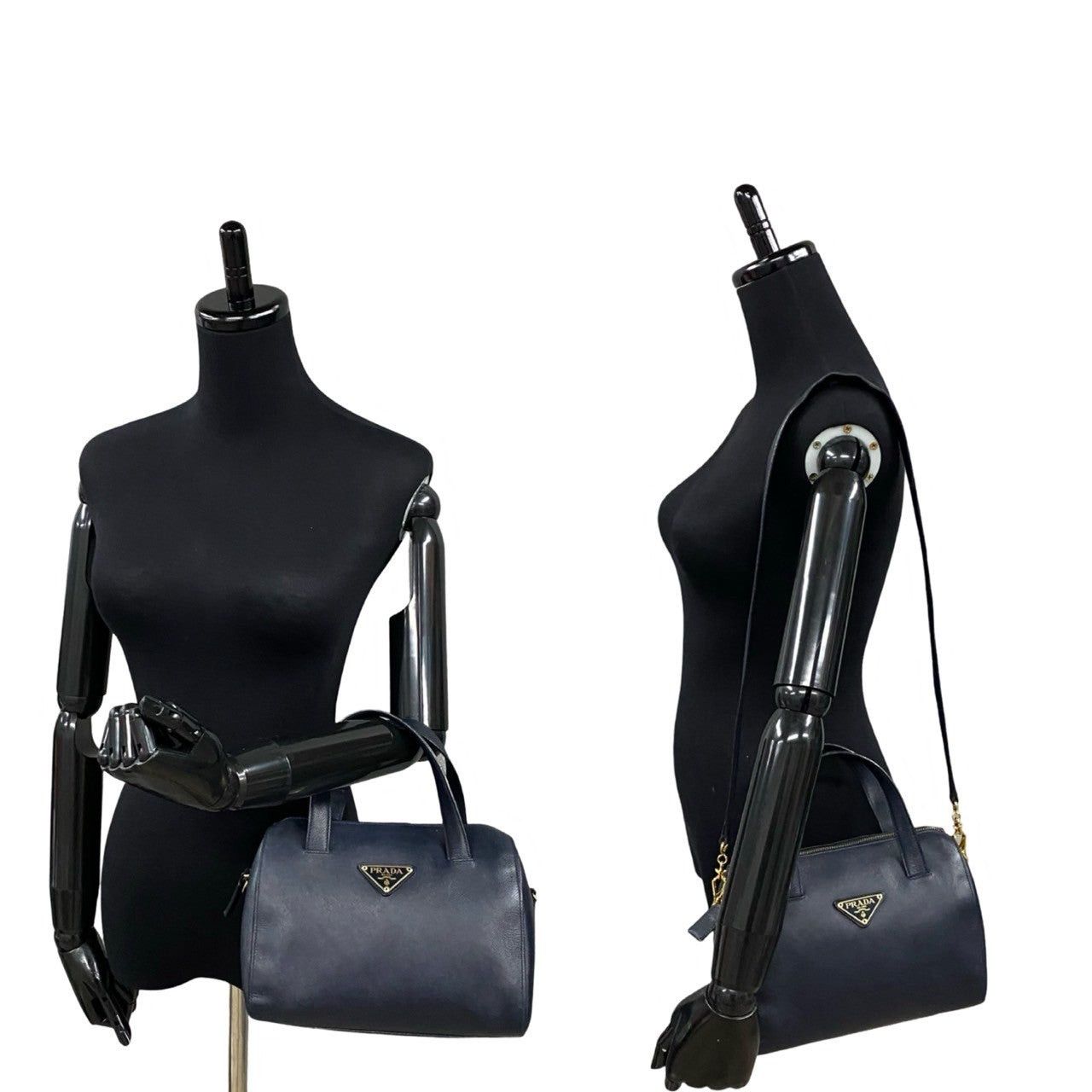 Prada Prada Shoulder Bag Blue Leather Size ONE SIZE - 3 Thumbnail