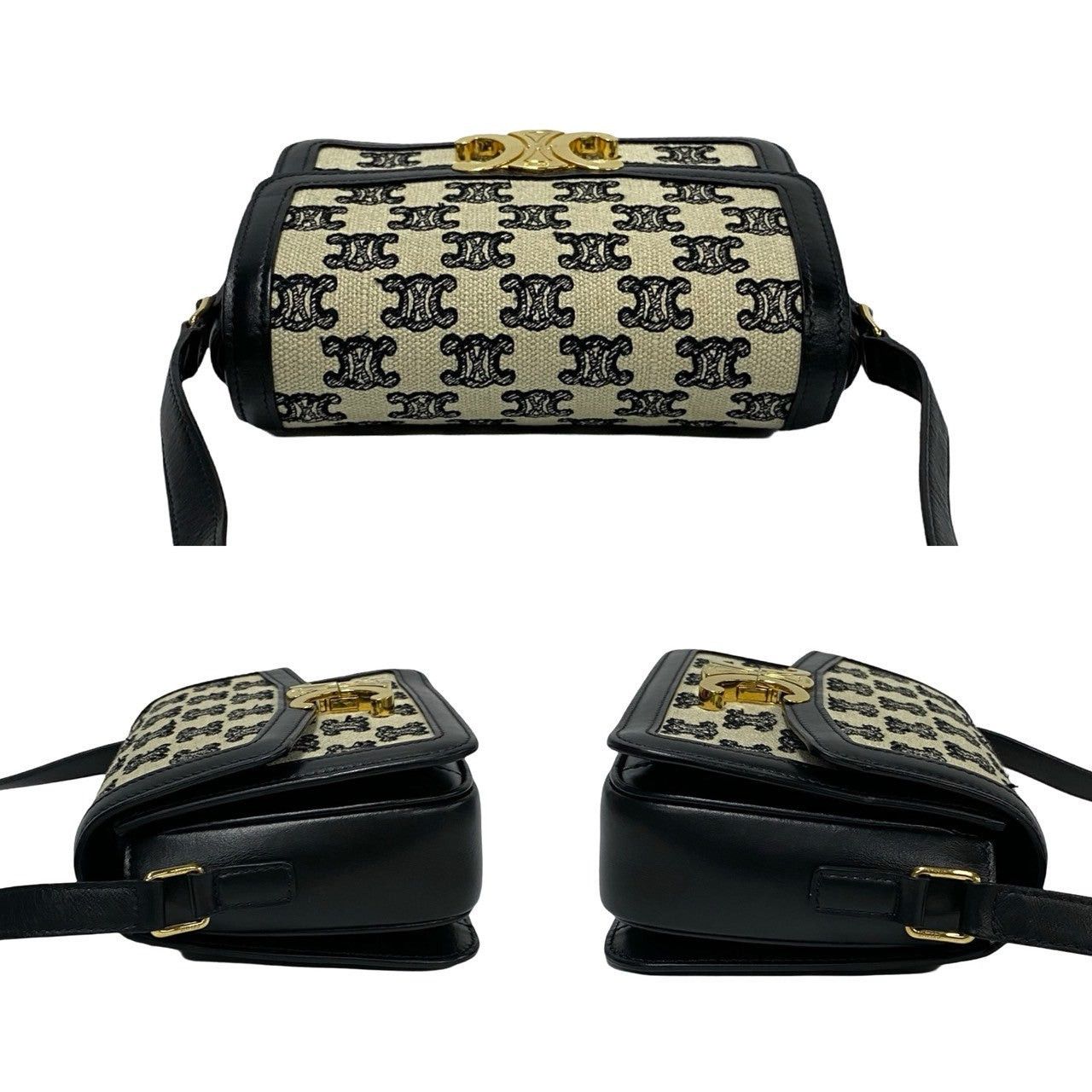 Celine Celine Shoulder Bag Black Cotton Size ONE SIZE - 5 Thumbnail