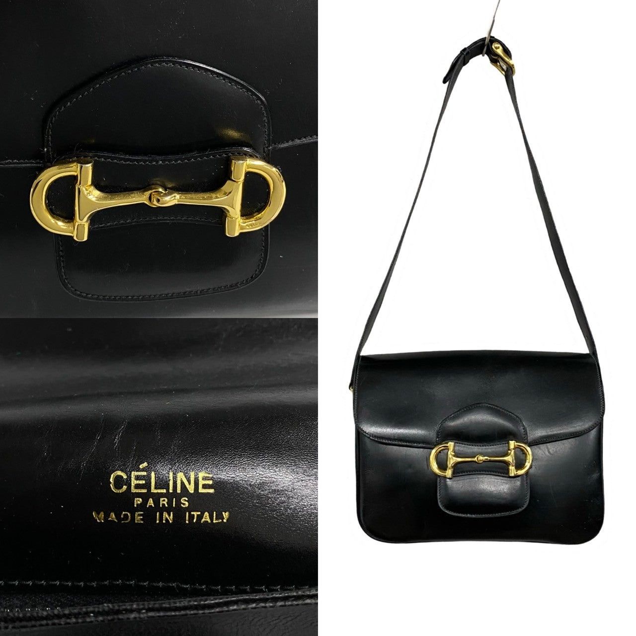 Celine Celine Shoulder Bag Black Leather Size ONE SIZE - 3 Thumbnail
