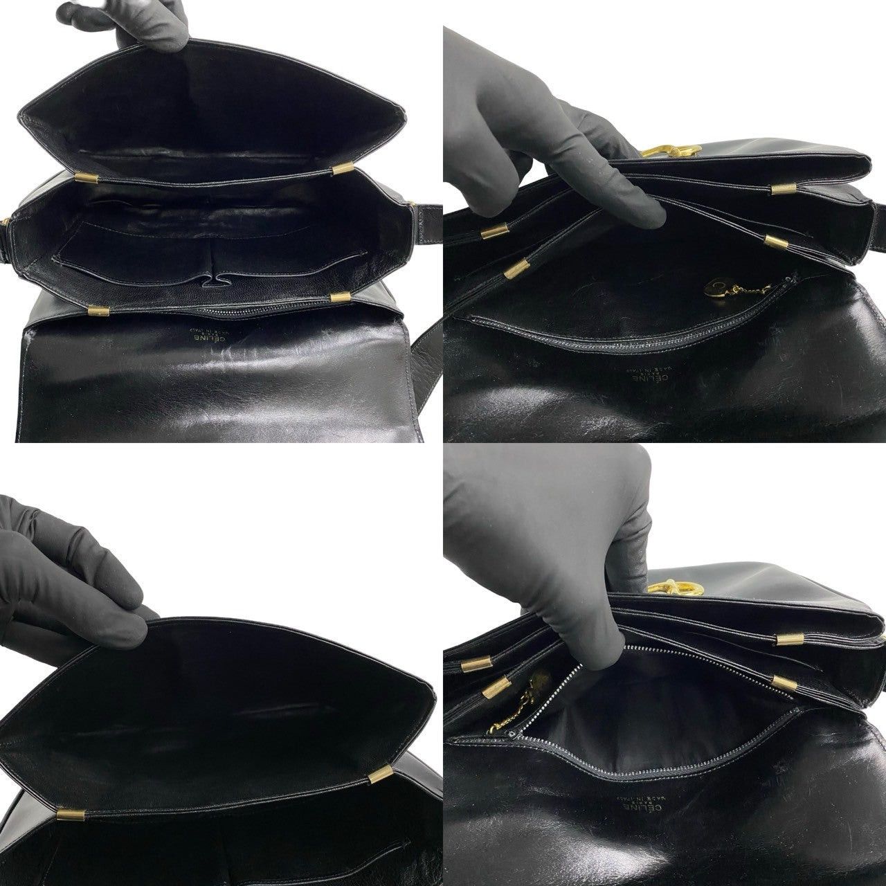 Celine Celine Shoulder Bag Black Leather Size ONE SIZE - 8 Thumbnail