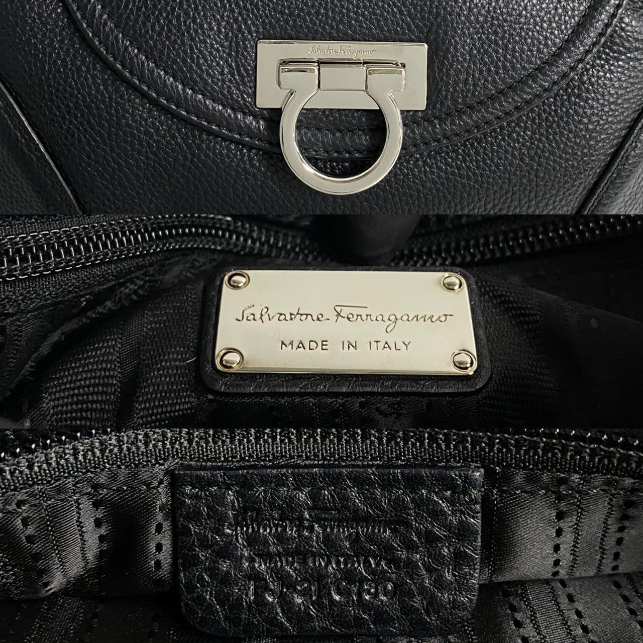 Salvatore Ferragamo Salvatore Ferragamo Shoulder Bag Black Leather Size ONE SIZE - 3 Thumbnail