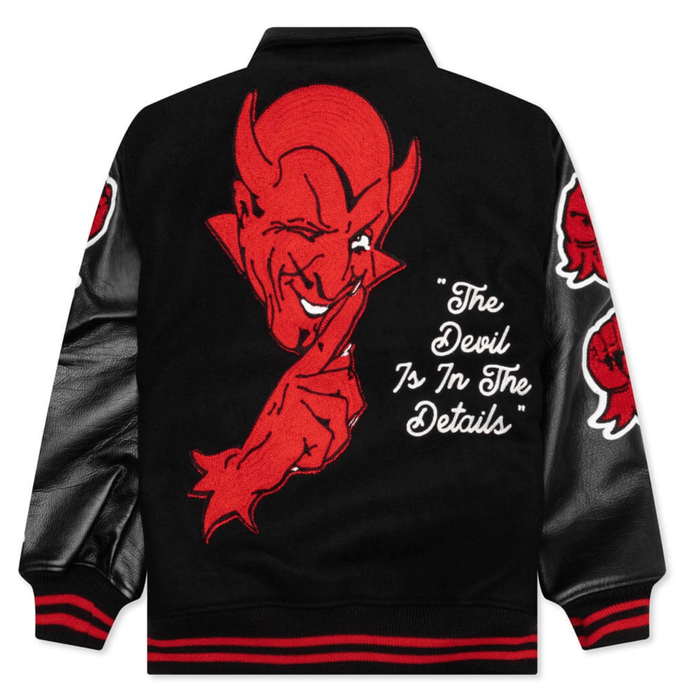 Saint Michael Devil Varsity Jacket Black Red | Grailed