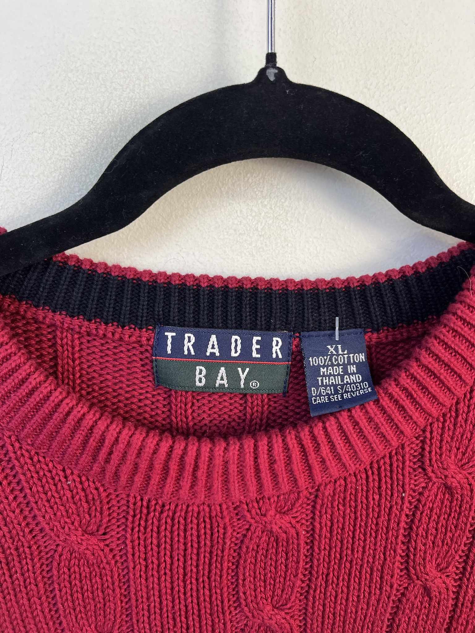 Vintage Vintage Knit Sweater 1990s Thick Knit Trader Bay Cableknit Sweater Size XL Size US XL / EU 56 / 4 - 2 Thumbnail
