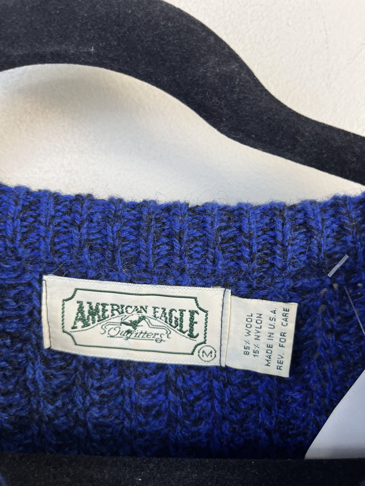 Vintage Vintage Knit Sweater 1990s Thick Knit American Eagle Blue Black Knit Sweater Size M Size US M / EU 48-50 / 2 - 2 Thumbnail
