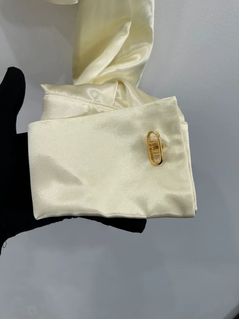 Fendi Petal Logo Short Women´s Satin Shirt Tops