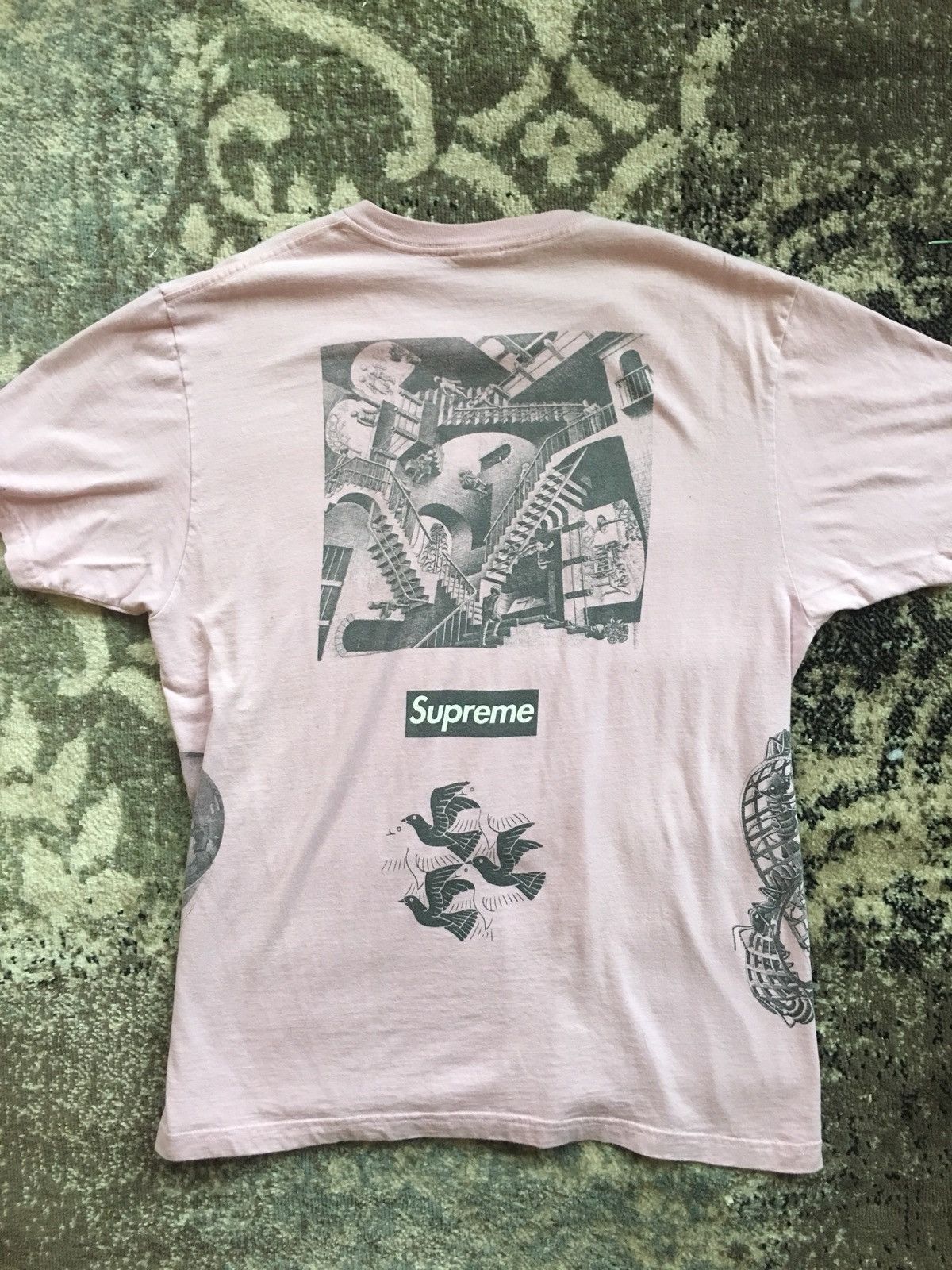Supreme Supreme X M.C. Escher Pink Collage tee | Grailed