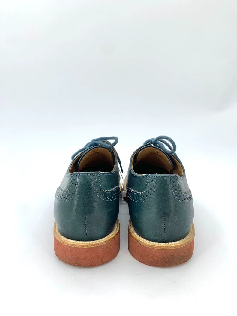 Tod's Tod's Size 40 Green Carved Laced Leather Shoes Size US 7 / EU 40 - 4 Thumbnail