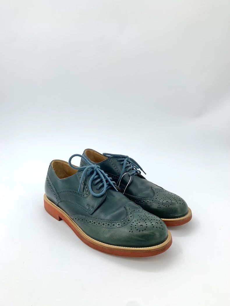 Tod's Tod's Size 40 Green Carved Laced Leather Shoes Size US 7 / EU 40 - 2 Thumbnail