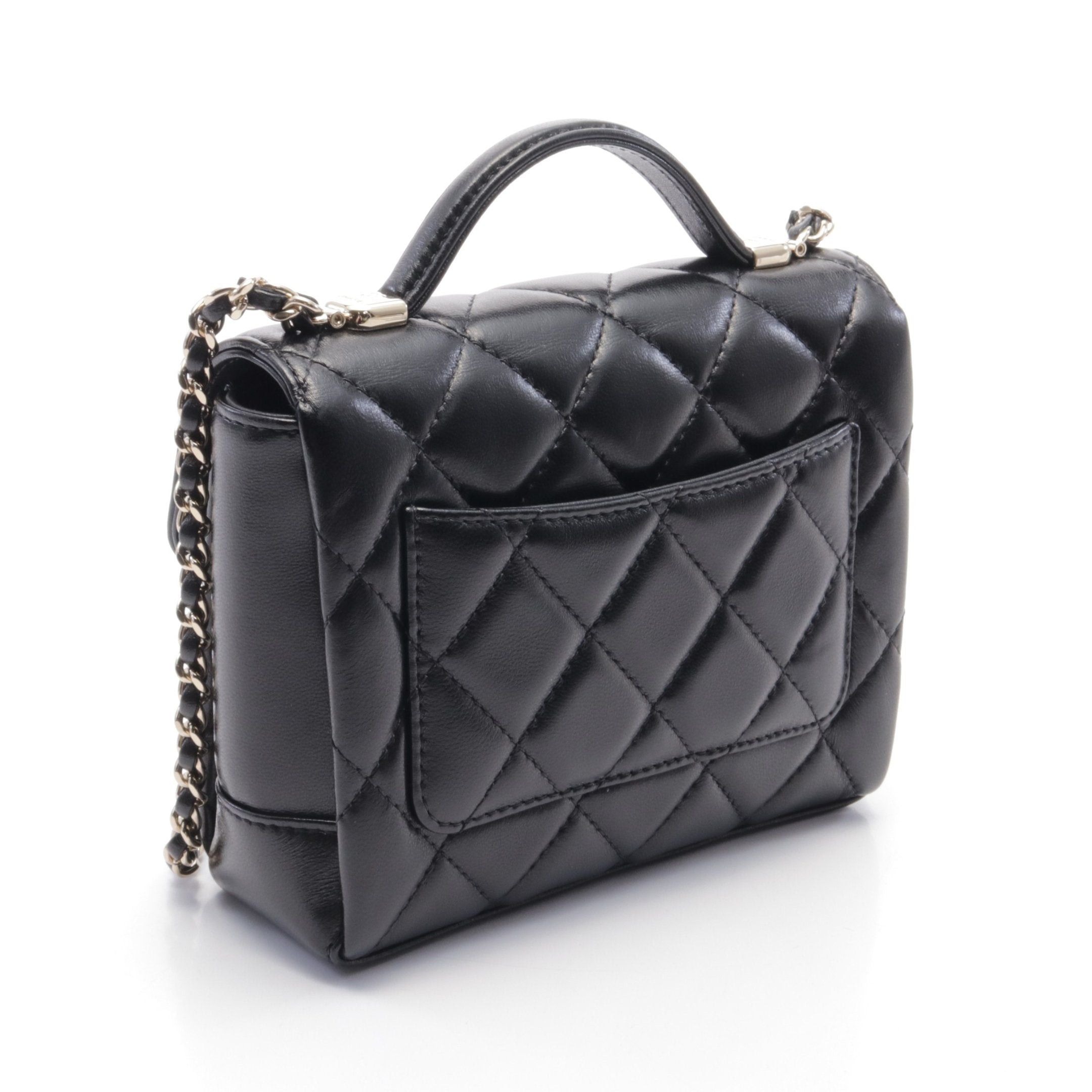Chanel Chanel Mini Matelasse Top Handle Shoulder Bag Leather Black Gold Hardware Size ONE SIZE - 2 Thumbnail