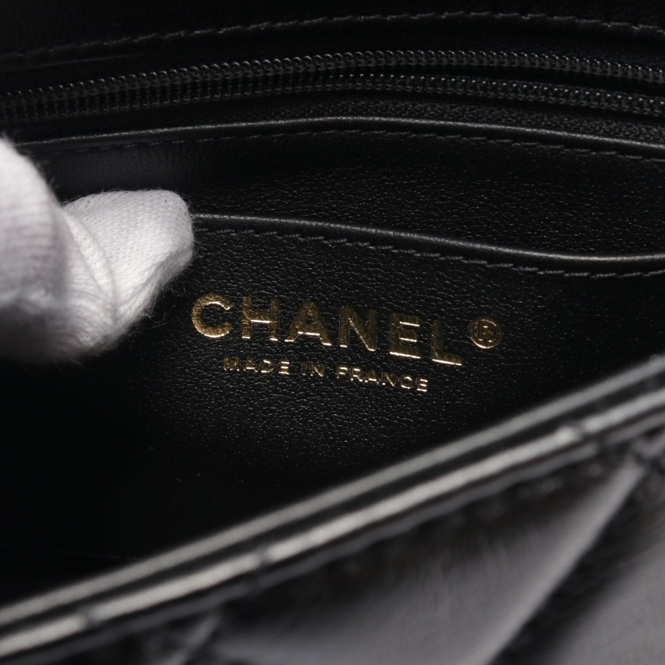 Chanel Chanel Mini Matelasse Top Handle Shoulder Bag Leather Black Gold Hardware Size ONE SIZE - 4 Thumbnail