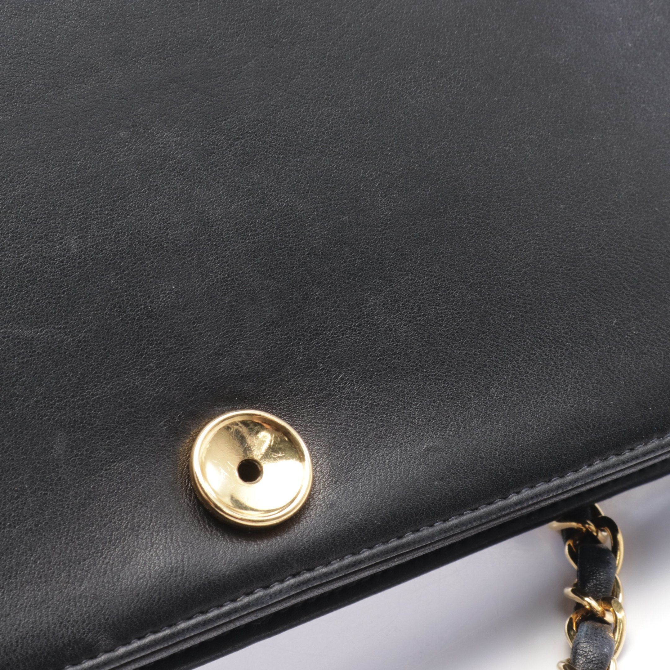 Chanel Chanel Matelasse Full Flap Chain Shoulder Bag Lambskin Black Gold Hardware Size ONE SIZE - 6 Thumbnail