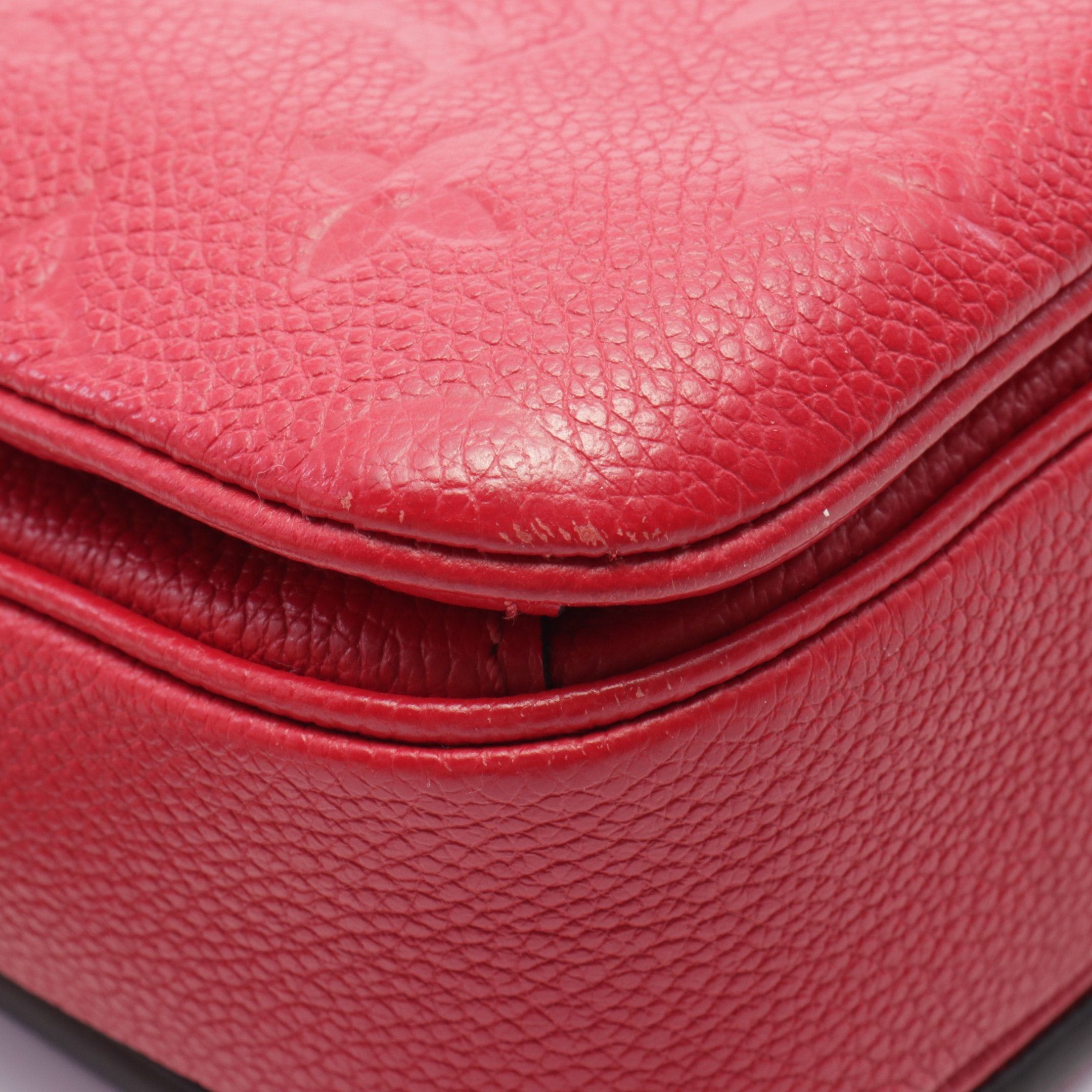 Louis Vuitton Louis Vuitton Pochette Metis Mm Monogram Empreinte Scarlet Handbag Leather Red Size ONE SIZE - 7 Thumbnail