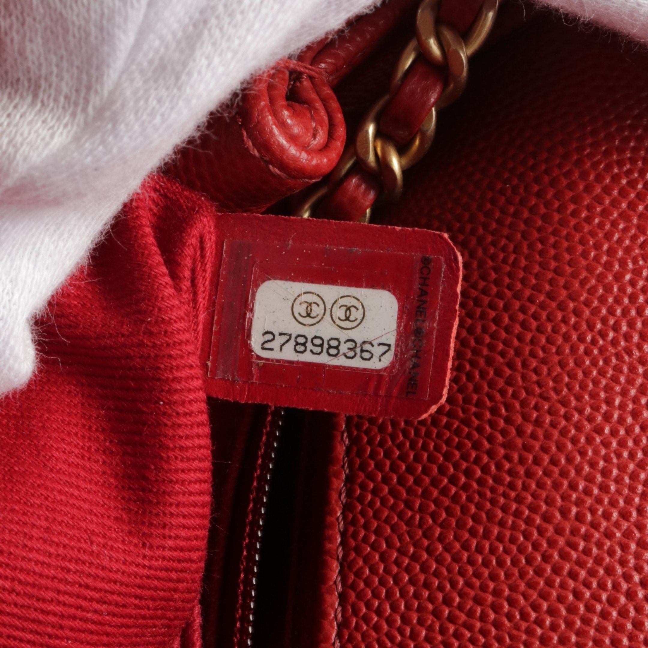 Chanel Chanel Coco Handle Flap Matelasse Handbag Caviar Skin Red Gold Hardware Size ONE SIZE - 5 Thumbnail