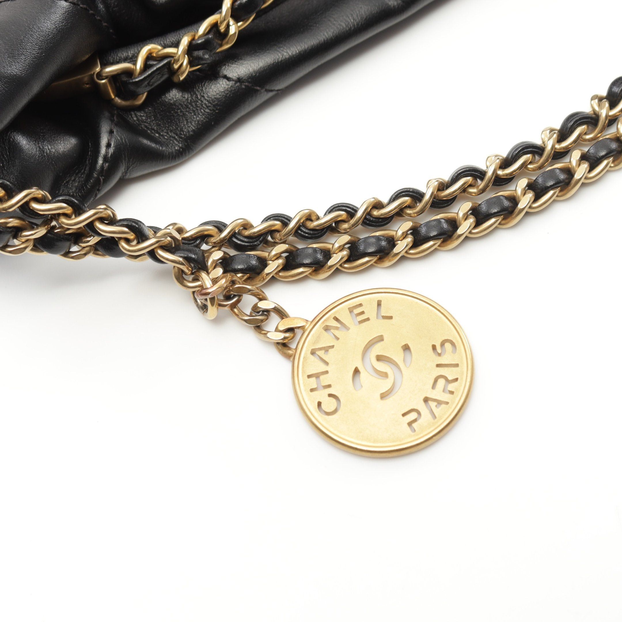 Chanel Chanel Chanel 22 Mini Chain Shoulder Bag Leather Black Gold Hardware Size ONE SIZE - 6 Thumbnail
