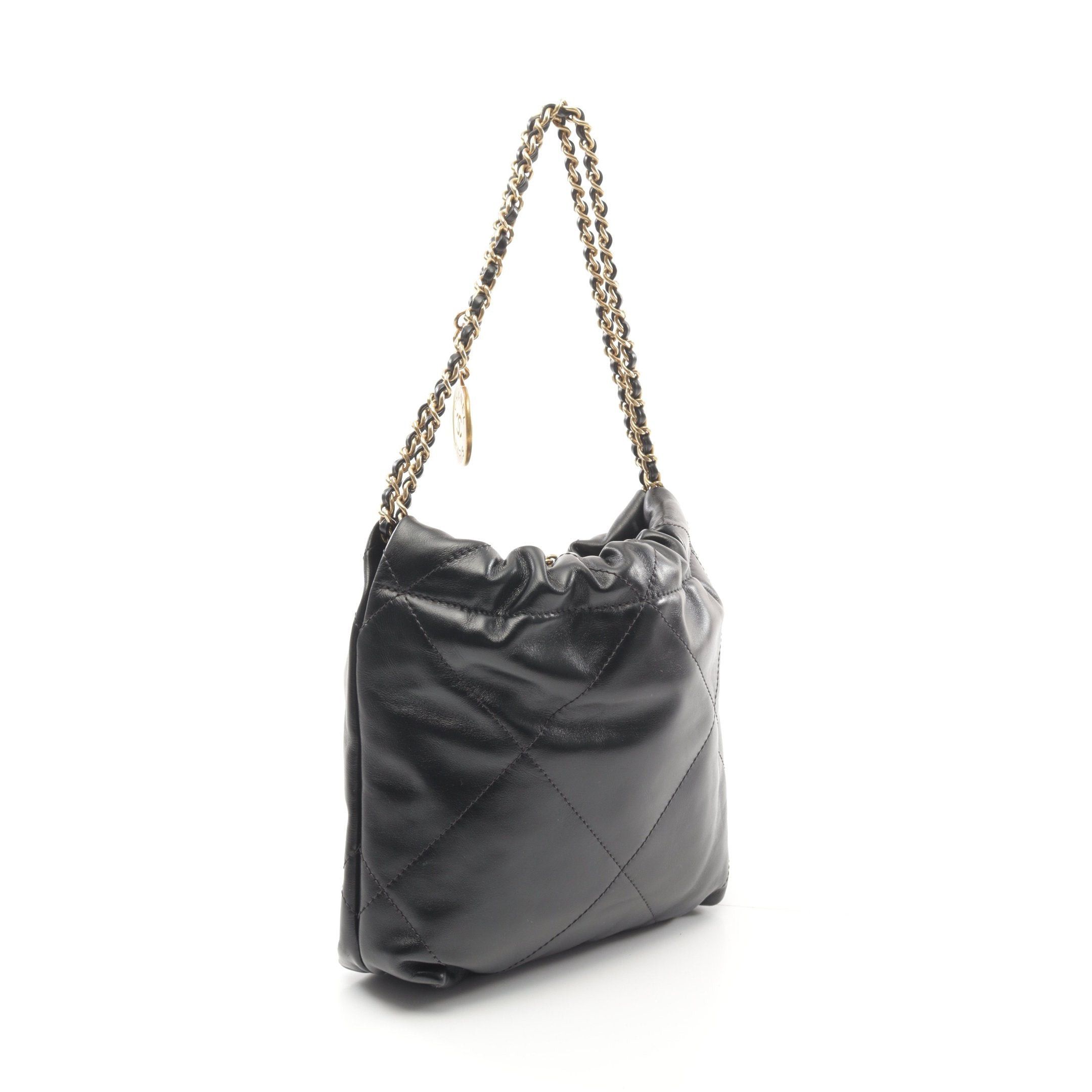 Chanel Chanel Chanel 22 Mini Chain Shoulder Bag Leather Black Gold Hardware Size ONE SIZE - 2 Thumbnail