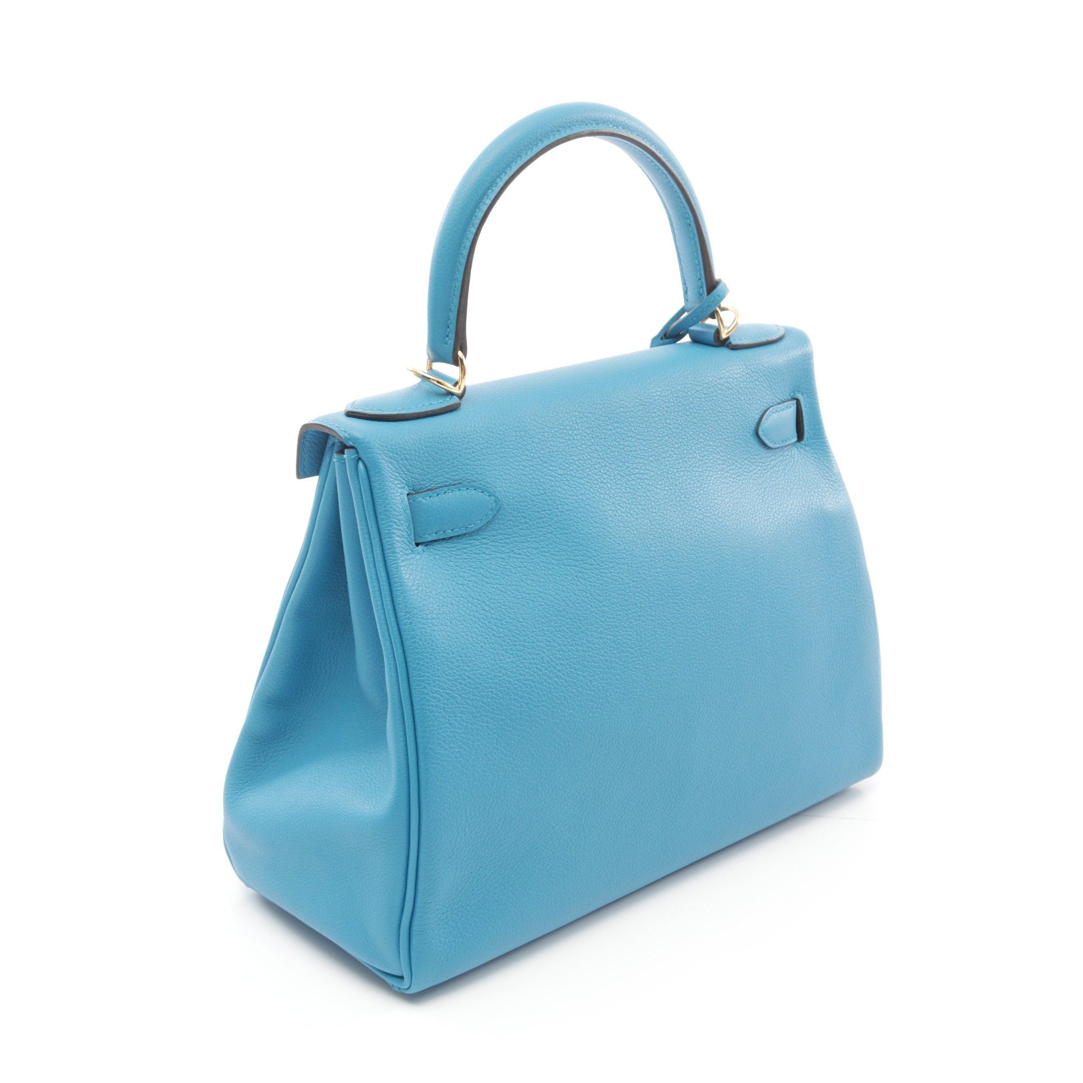 Hermes Hermes Kelly28 Blue Zanzibar Handbag Leather Gold Hardware Inner Stitch A Stamp Size ONE SIZE - 2 Thumbnail