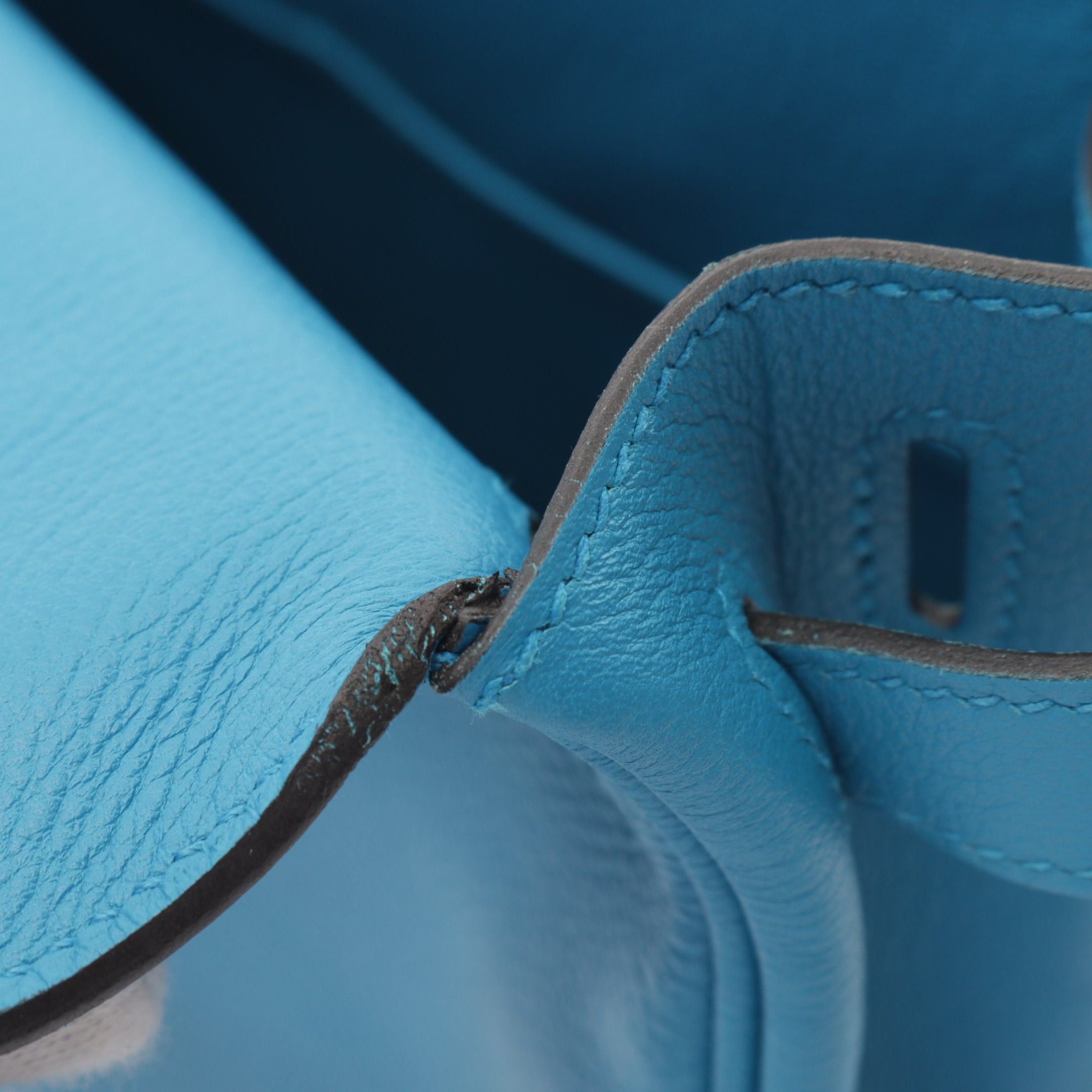 Hermes Hermes Kelly28 Blue Zanzibar Handbag Leather Gold Hardware Inner Stitch A Stamp Size ONE SIZE - 7 Thumbnail