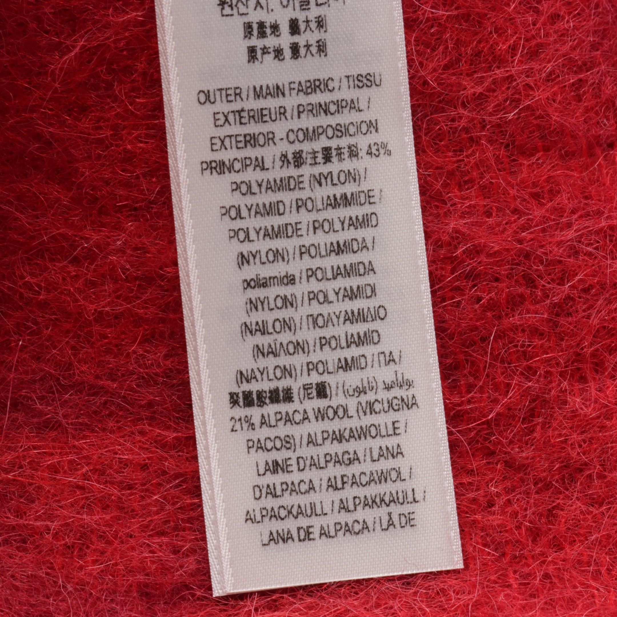 Burberry Burberry Scarf Logo Polyamide Alpaca Wool Mohair Red Size ONE SIZE - 3 Thumbnail