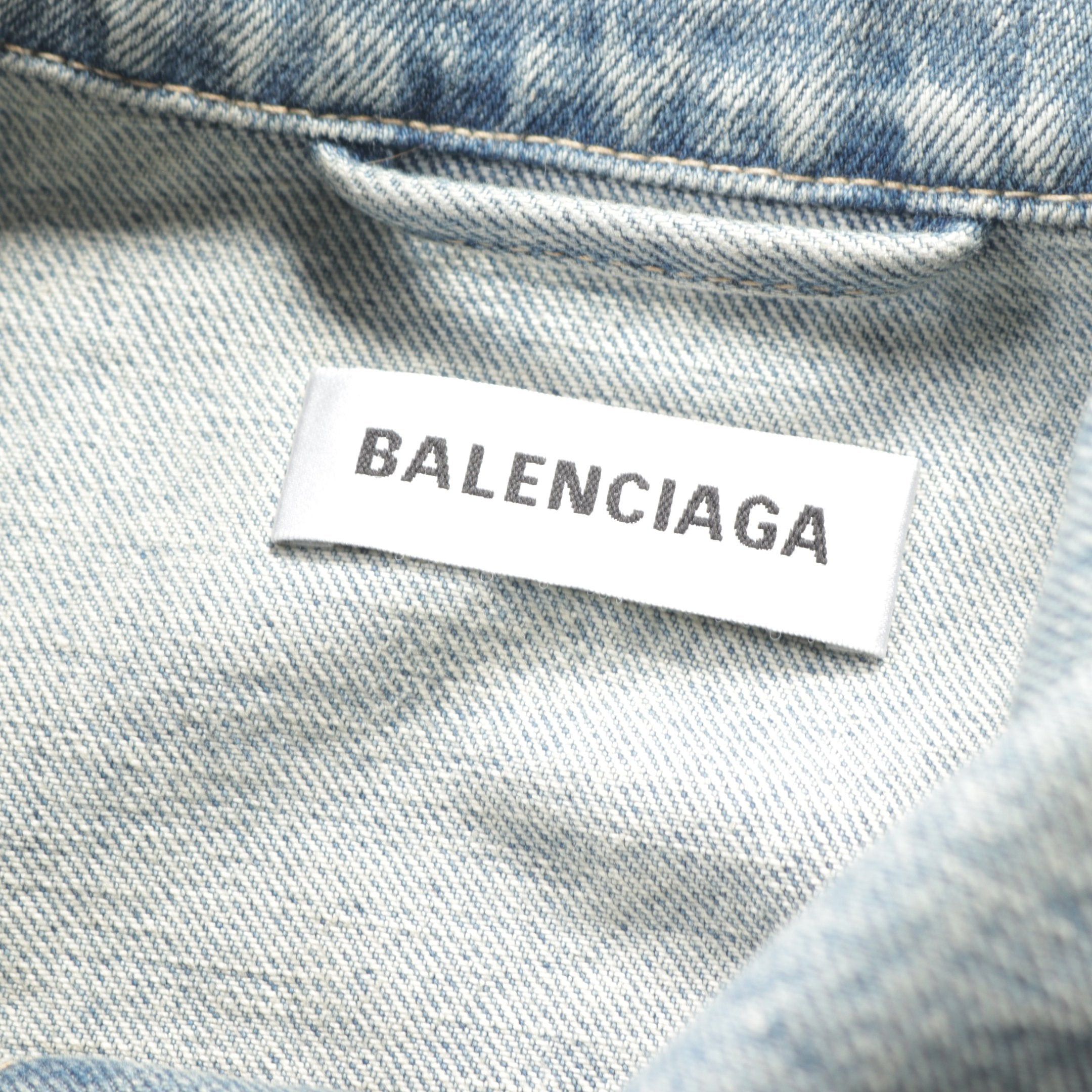 Balenciaga Balenciaga Upside Down Denim Jacket Cotton Indigo Blue Processing Size ONE SIZE - 3 Thumbnail