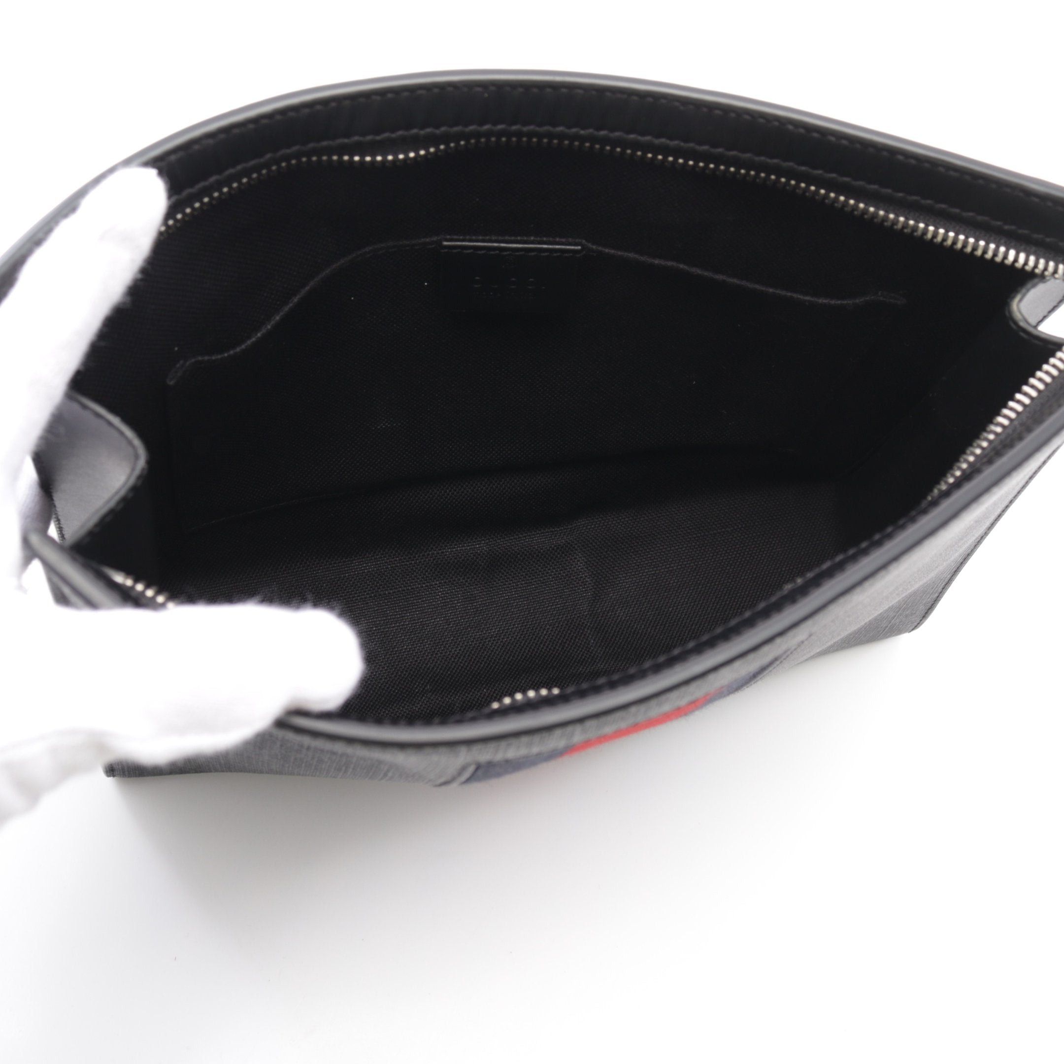 Gucci Gucci Gg Supreme Webbing Line Clutch Bag Leather Black Multicolor Size ONE SIZE - 3 Thumbnail