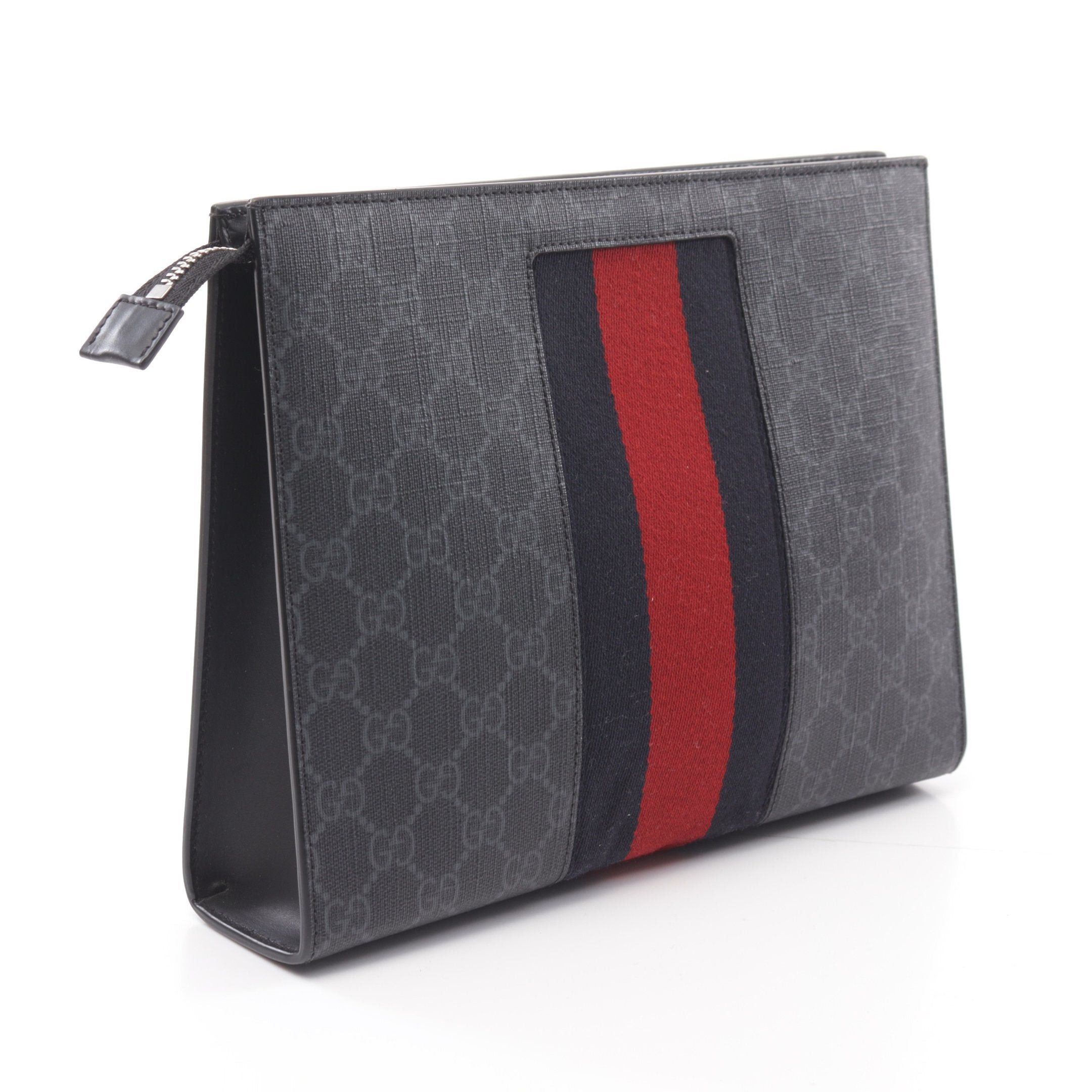 Gucci Gucci Gg Supreme Webbing Line Clutch Bag Leather Black Multicolor Size ONE SIZE - 2 Thumbnail