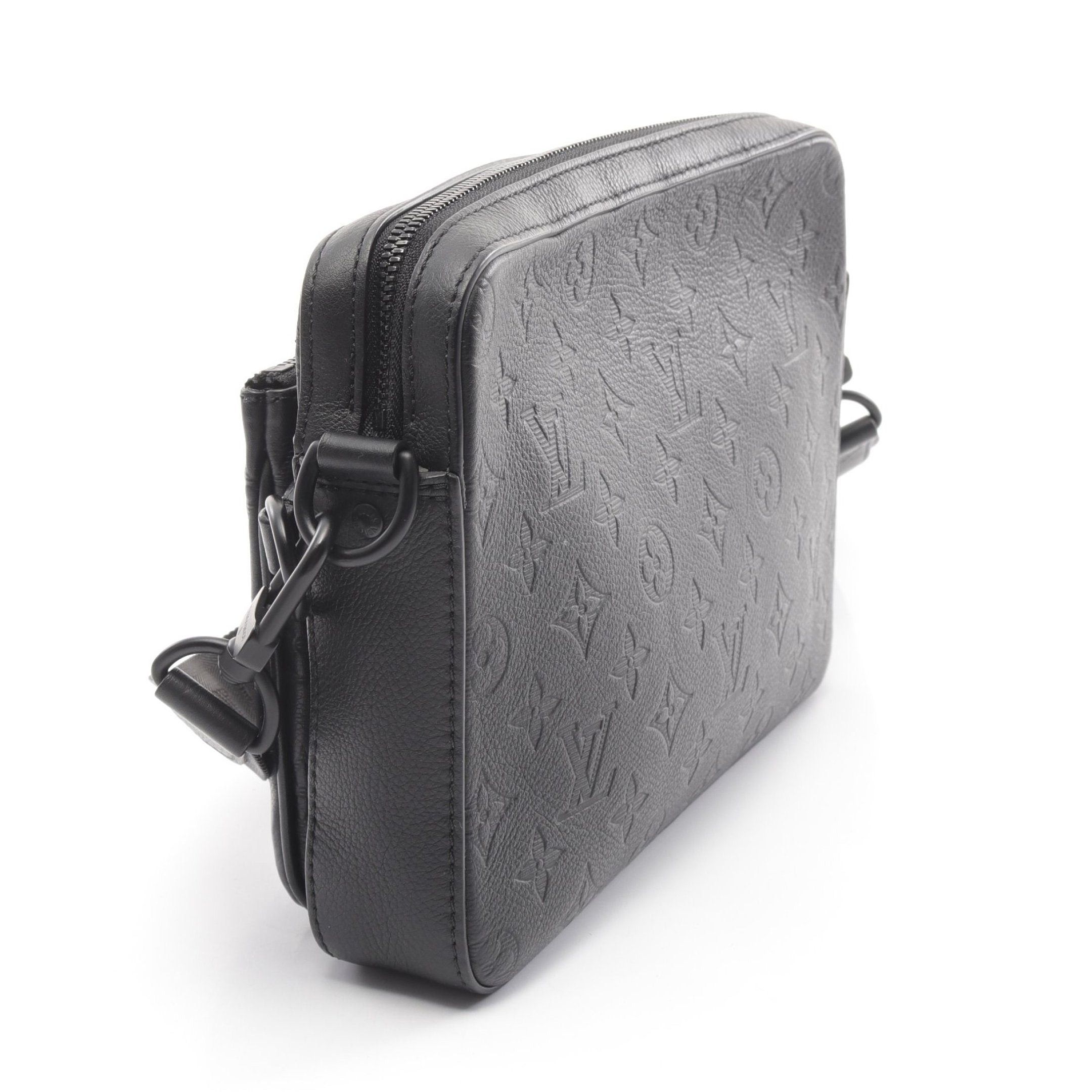 Louis Vuitton Louis Vuitton Trio Messenger Monogram Shadow Shoulder Bag Leather Black Size ONE SIZE - 2 Thumbnail