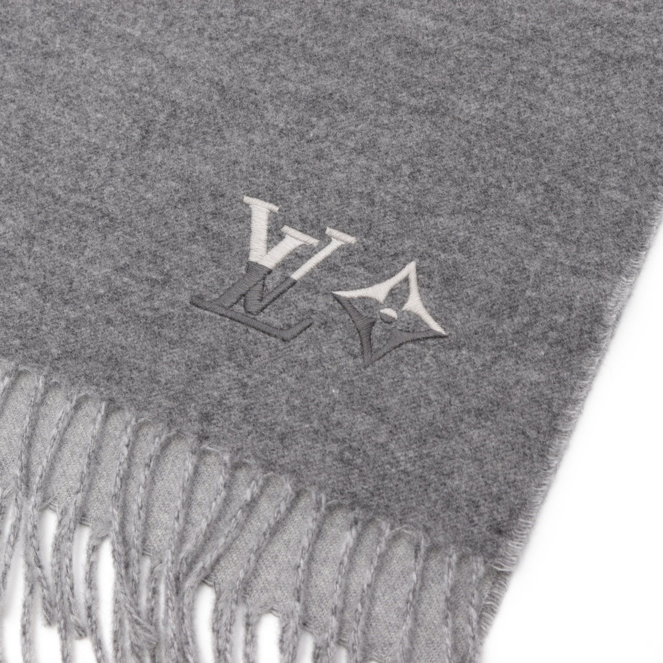 Louis Vuitton Louis Vuitton Lv Dual Scarf Cashmere Gray Size ONE SIZE - 4 Thumbnail