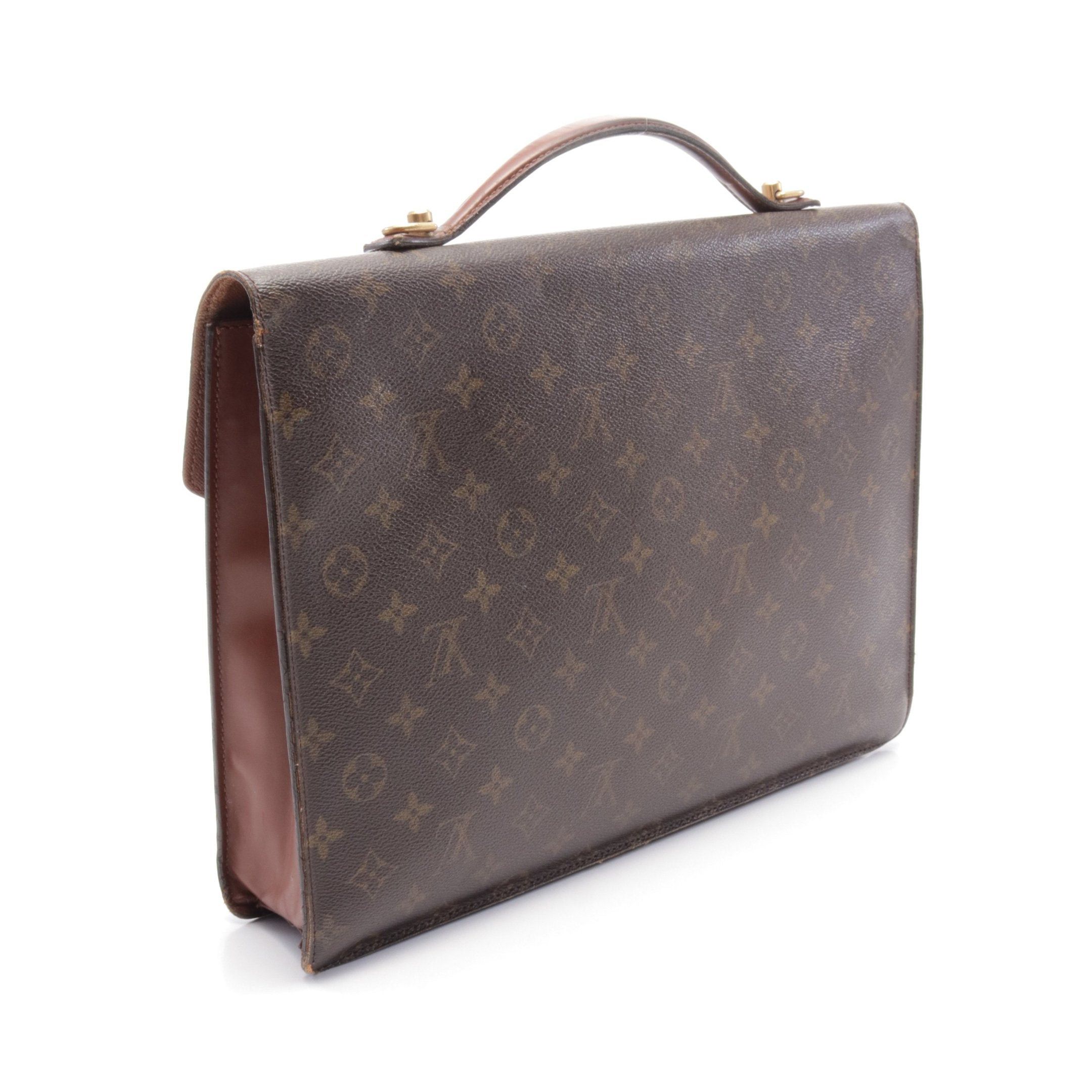 Louis Vuitton Louis Vuitton Porte Document Monogram Briefcase Business Bag Leather Brown Size ONE SIZE - 2 Thumbnail