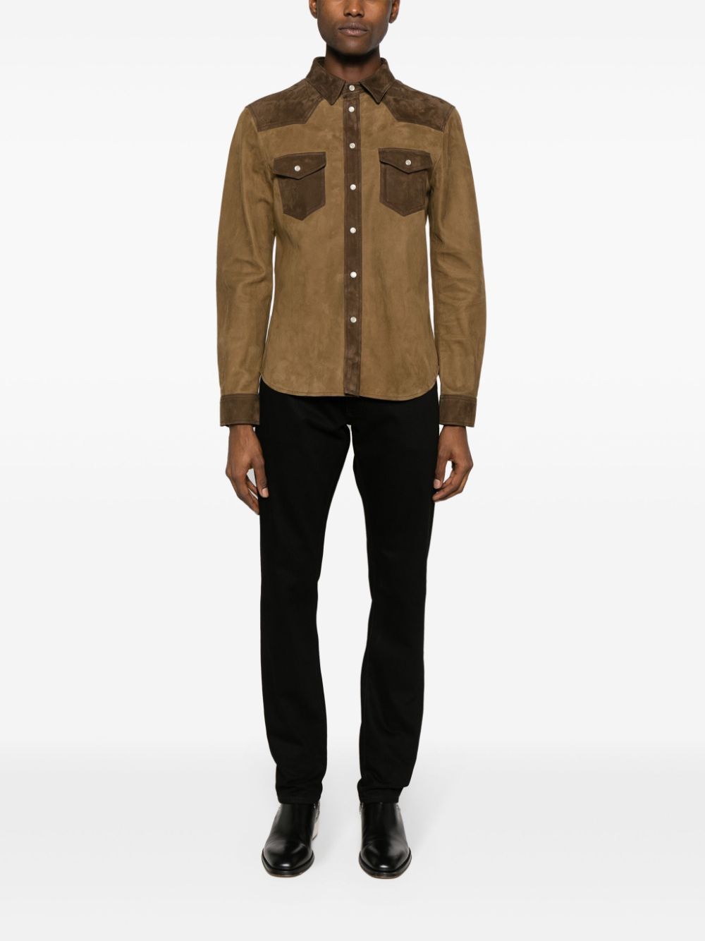 Tom Ford $6.3K VALUE panelled suede shirt jacket Size US S / EU 44-46 / 1 - 2 Thumbnail