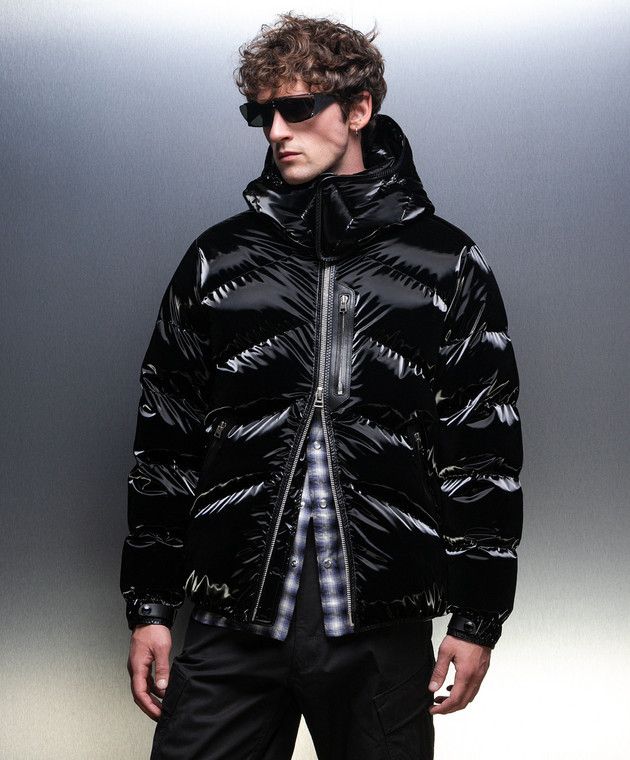 Tom Ford $6K VALUE BLACK DOWN JACKET WITH HOLOGRAPHIC EFFECT Size US M / EU 48-50 / 2 - 3 Thumbnail